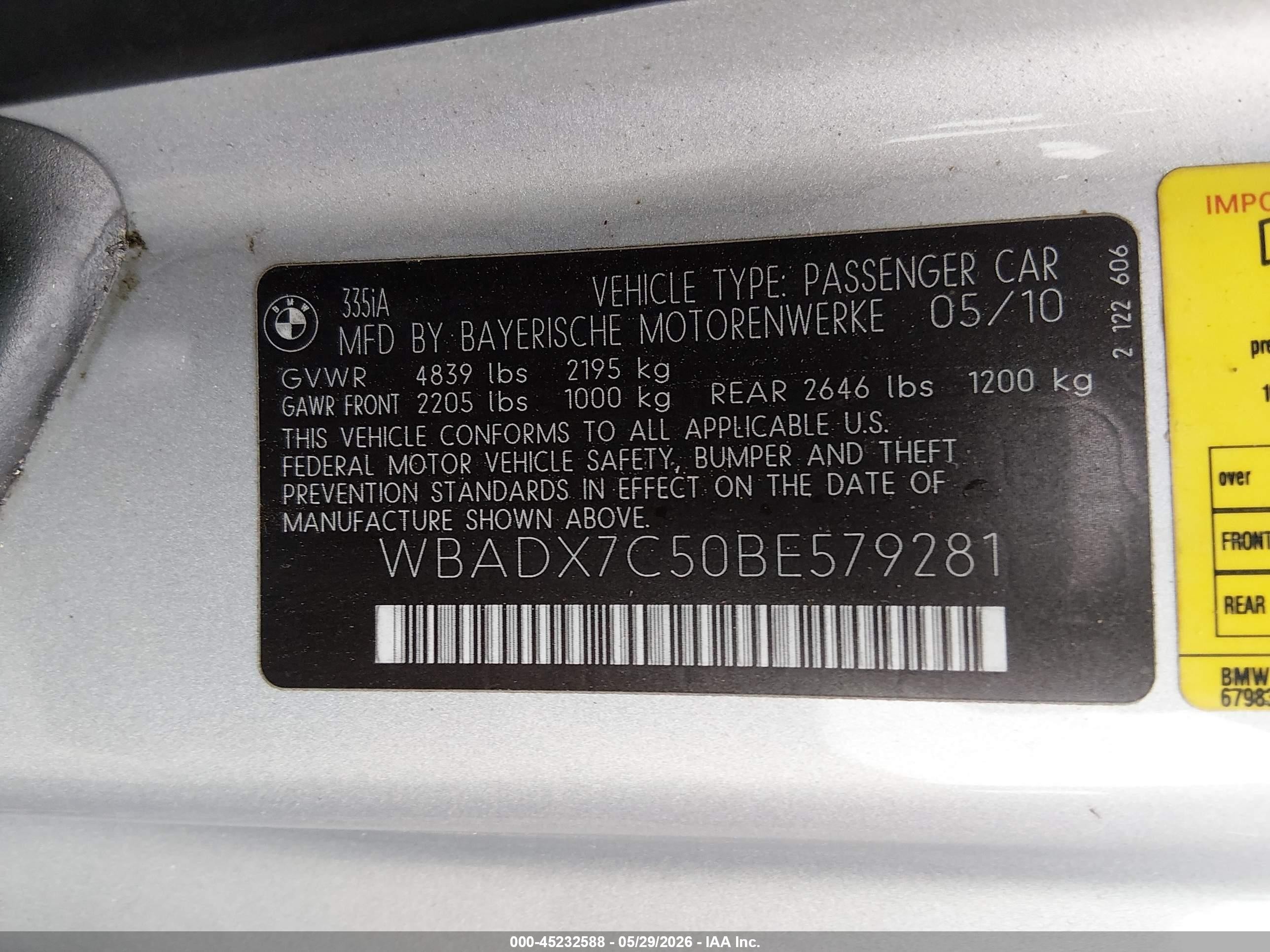 2011 Bmw 335i   Silver vin: WBADX7C50BE579281