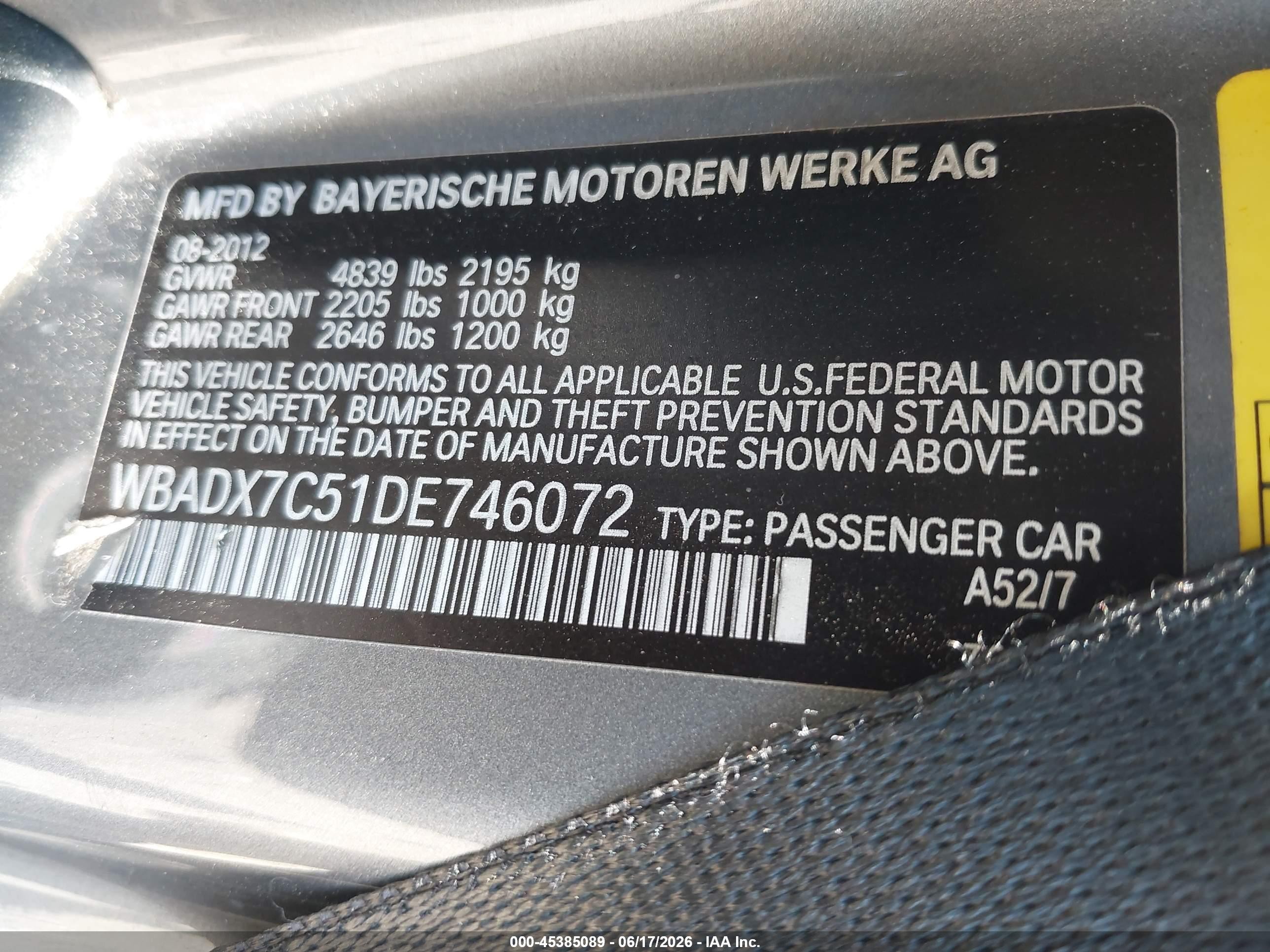 2013 Bmw 335i   Black vin: WBADX7C51DE746072