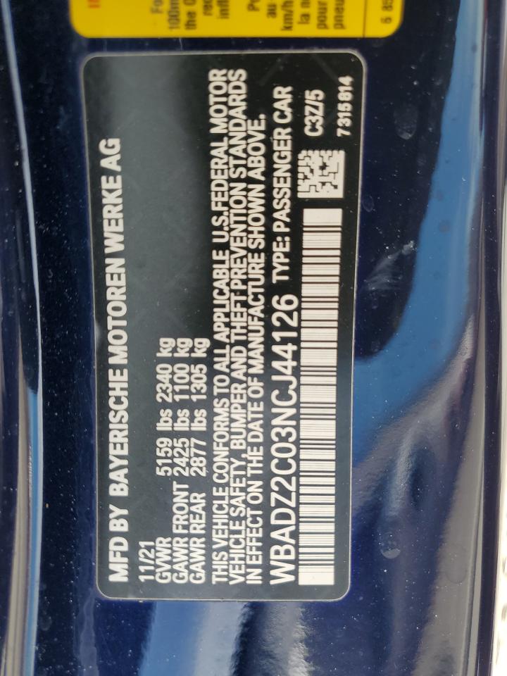 2022 Bmw 840i    Blue vin: WBADZ2C03NCJ44126