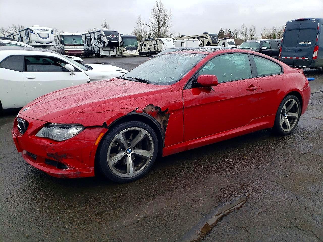 2009 Bmw 650 I Red vin: WBAEA53519CV92671