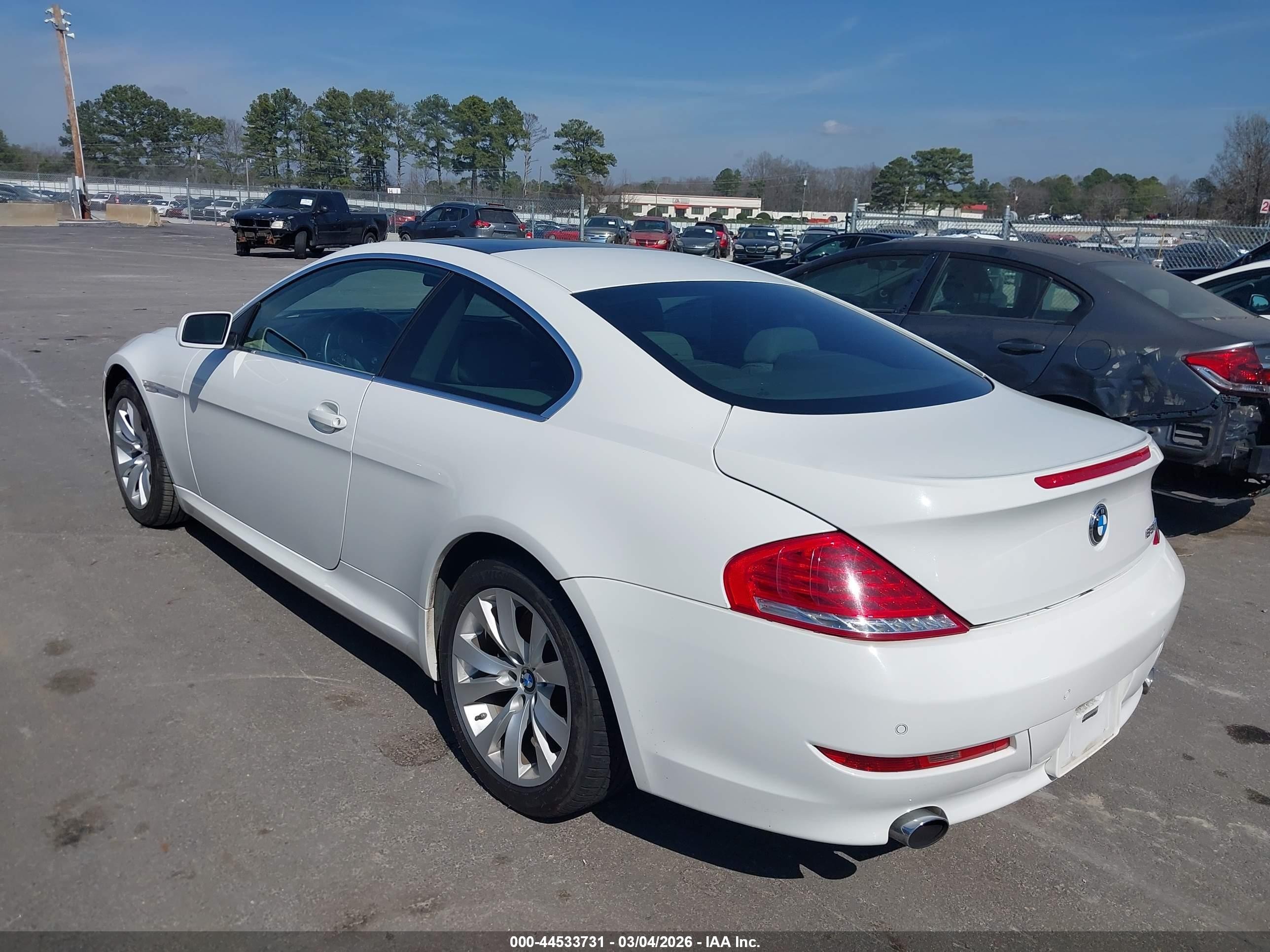 2008 Bmw 650i   White vin: WBAEA53528CV85145