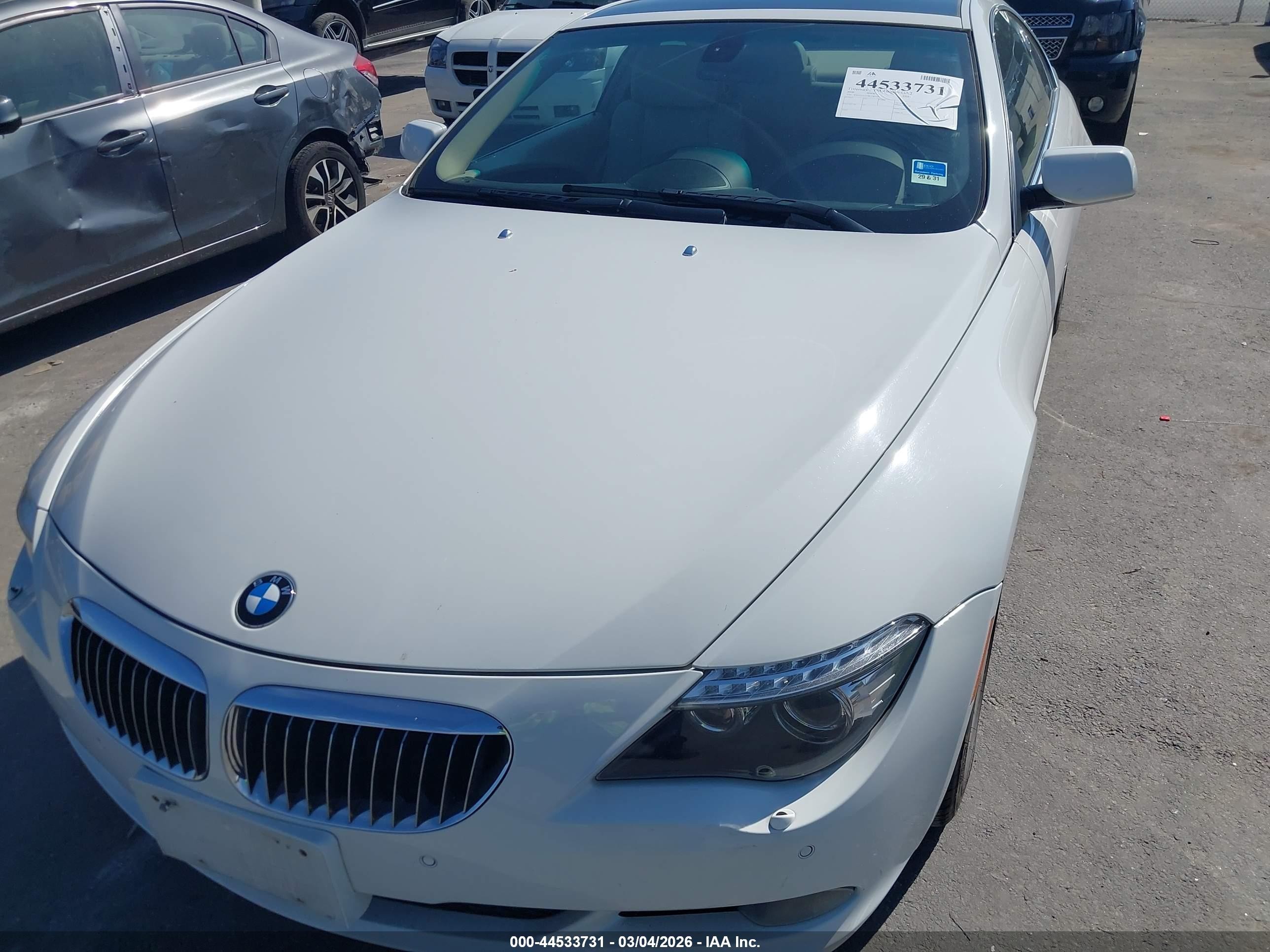 2008 Bmw 650i   White vin: WBAEA53528CV85145
