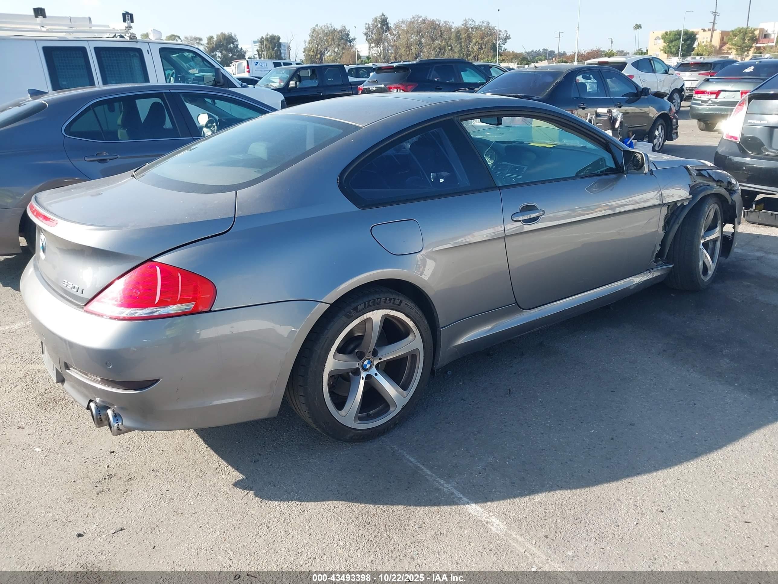2008 Bmw 650i   Gray vin: WBAEA53558CV90078