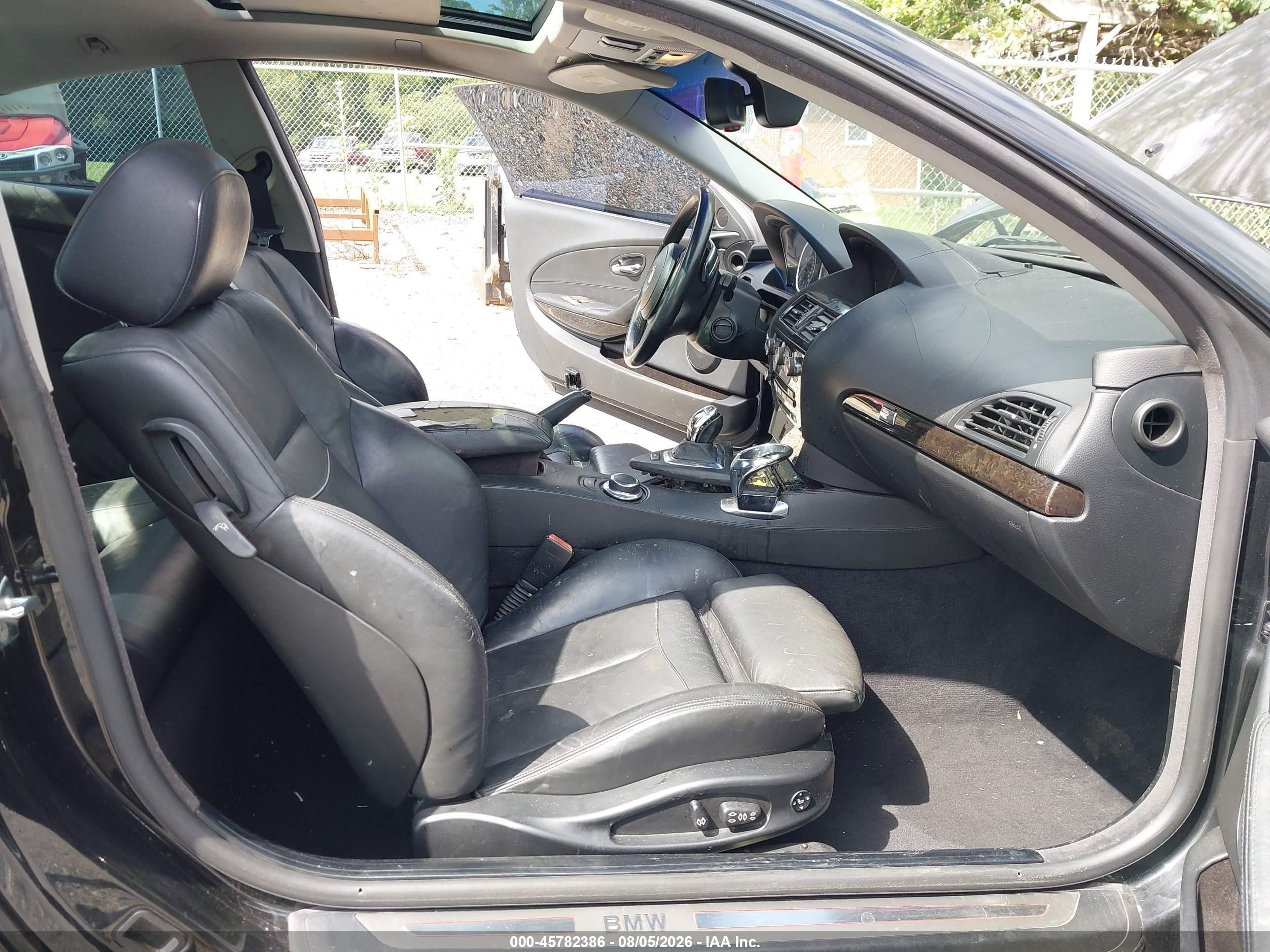 2008 Bmw 650i   Black vin: WBAEA535X8CV91825