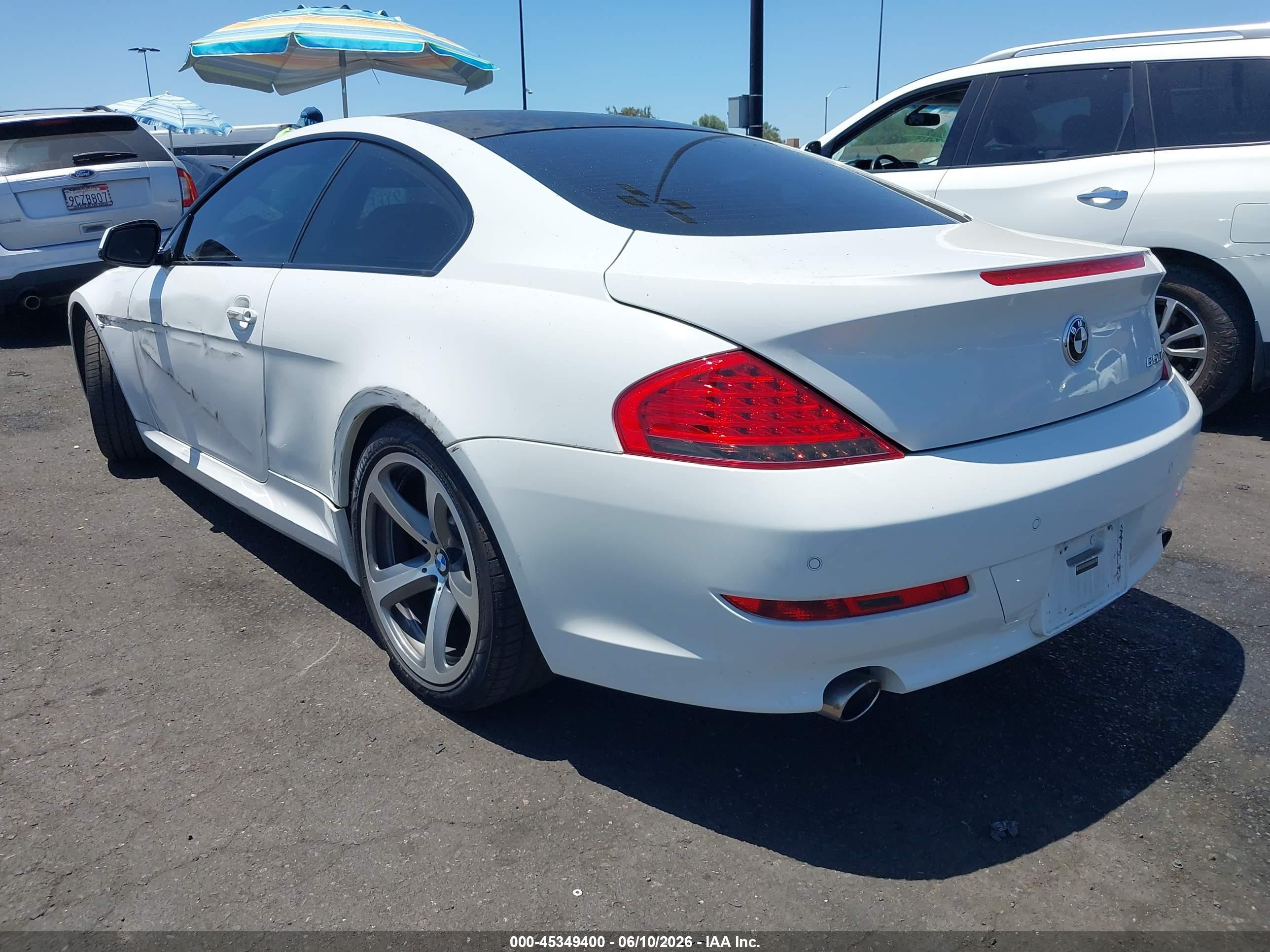 2010 Bmw 650i   White vin: WBAEA5C52ACV93395