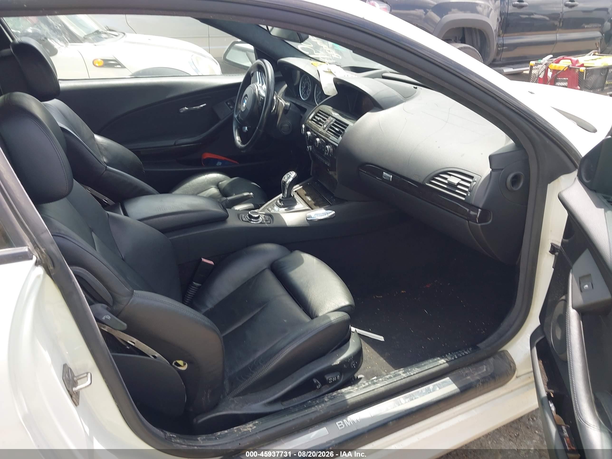 2010 Bmw 650i   White vin: WBAEA5C54ACV93575