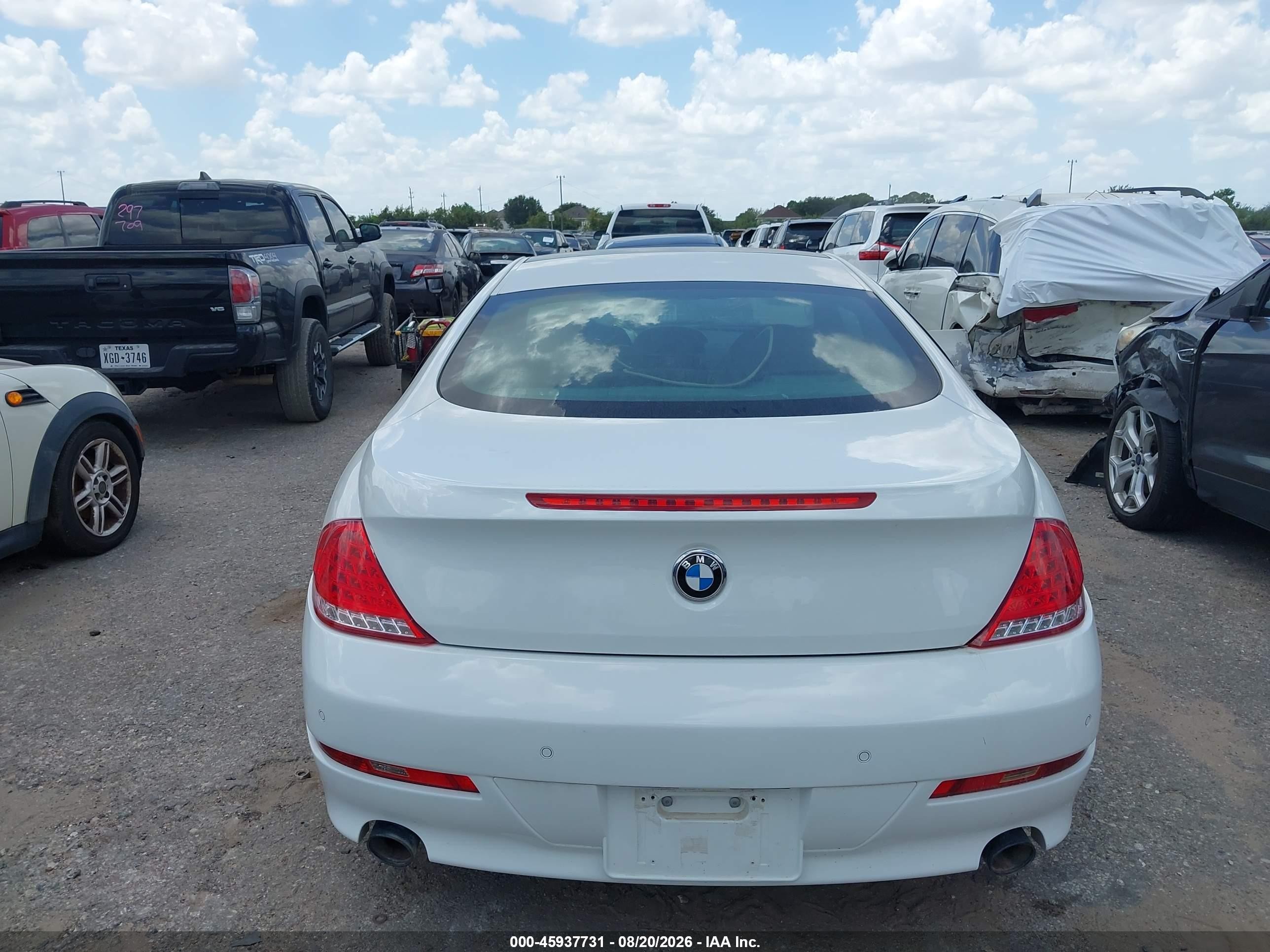 2010 Bmw 650i   White vin: WBAEA5C54ACV93575