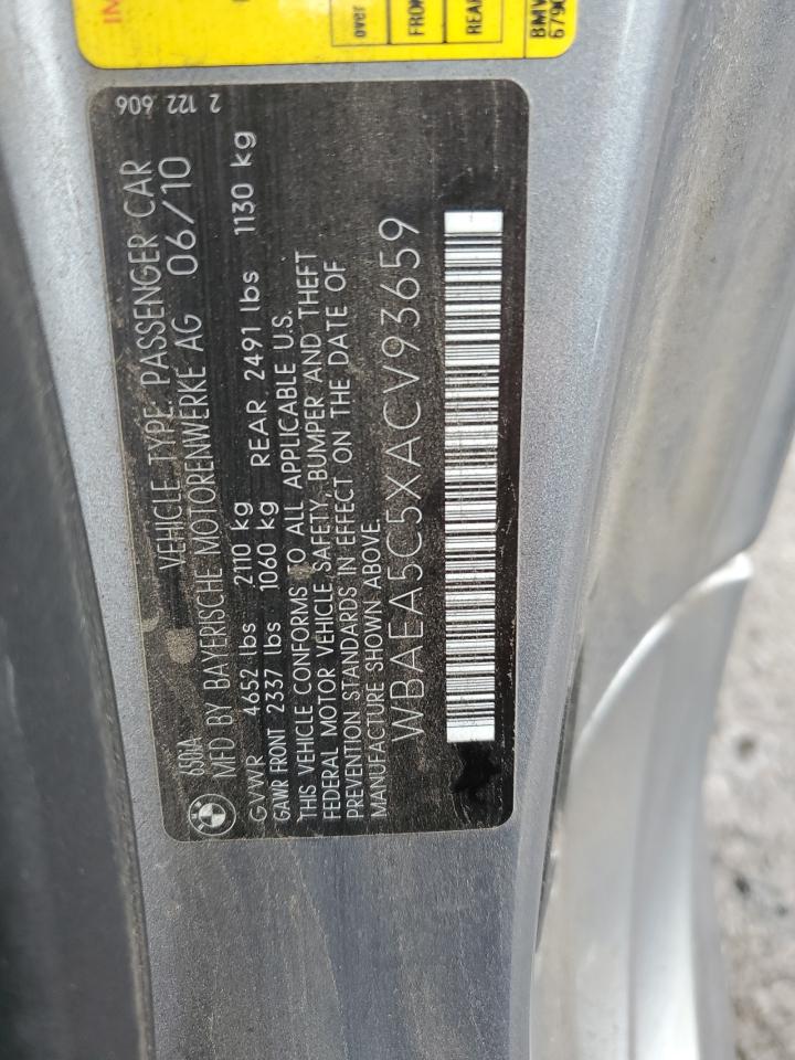 2010 Bmw 650 I Серый vin: WBAEA5C5XACV93659