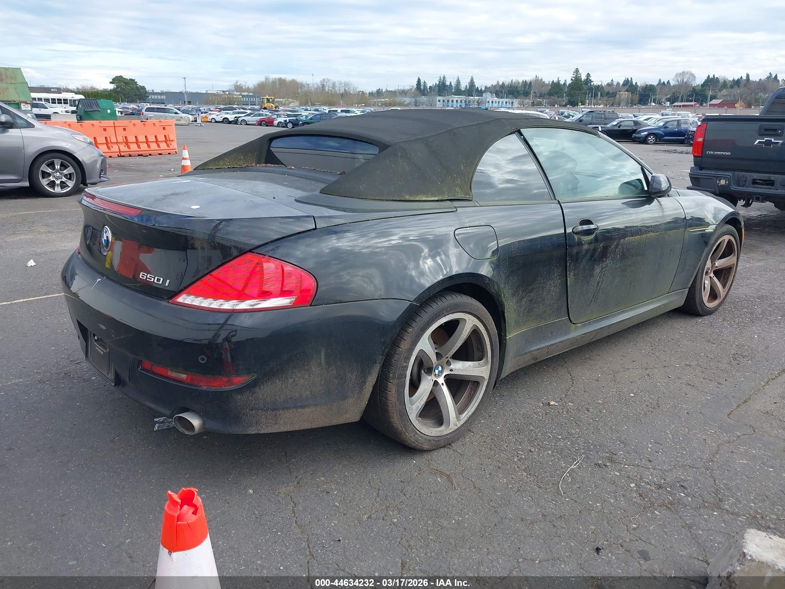 2008 Bmw 650i   Black vin: WBAEB53508CX62028