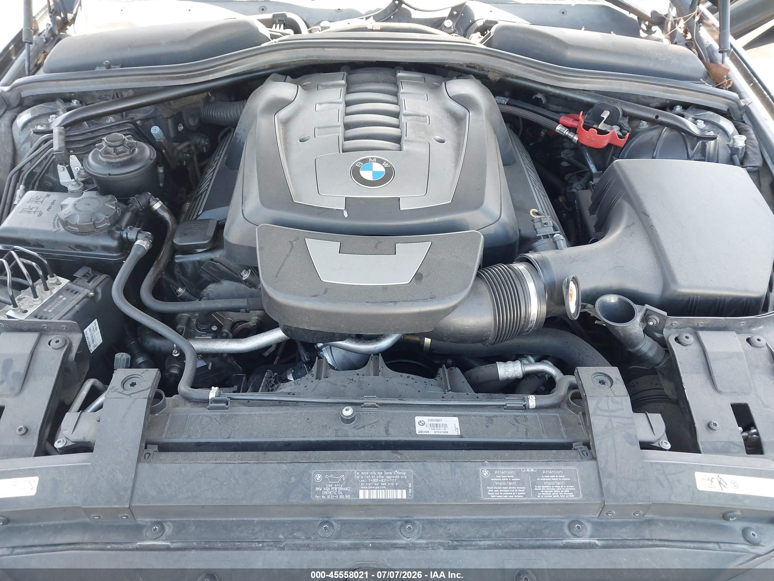 2008 Bmw 650i   Черный vin: WBAEB53538CX62007