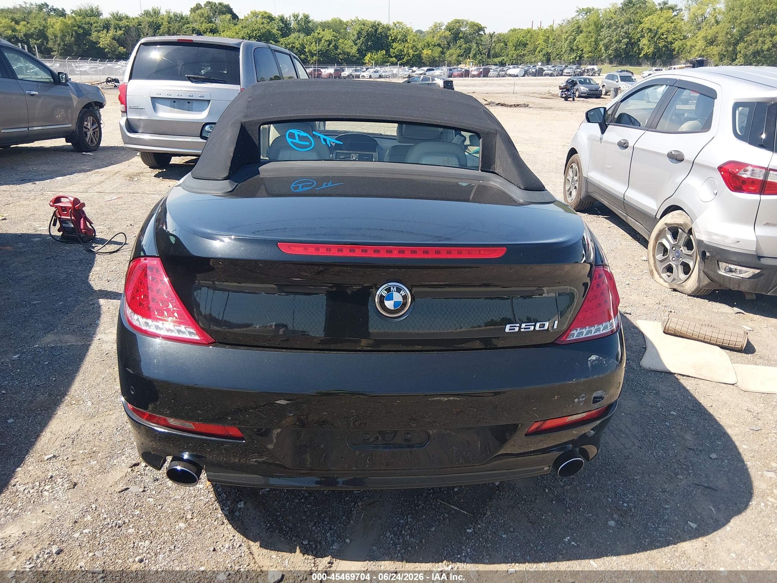 2008 Bmw 650i   Black vin: WBAEB53538CX63996