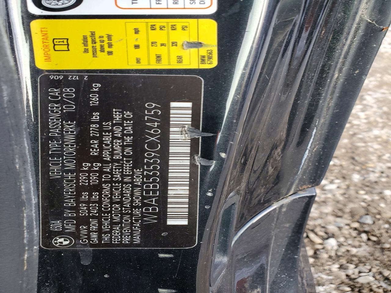 2009 Bmw 650 I Black vin: WBAEB53539CX64759