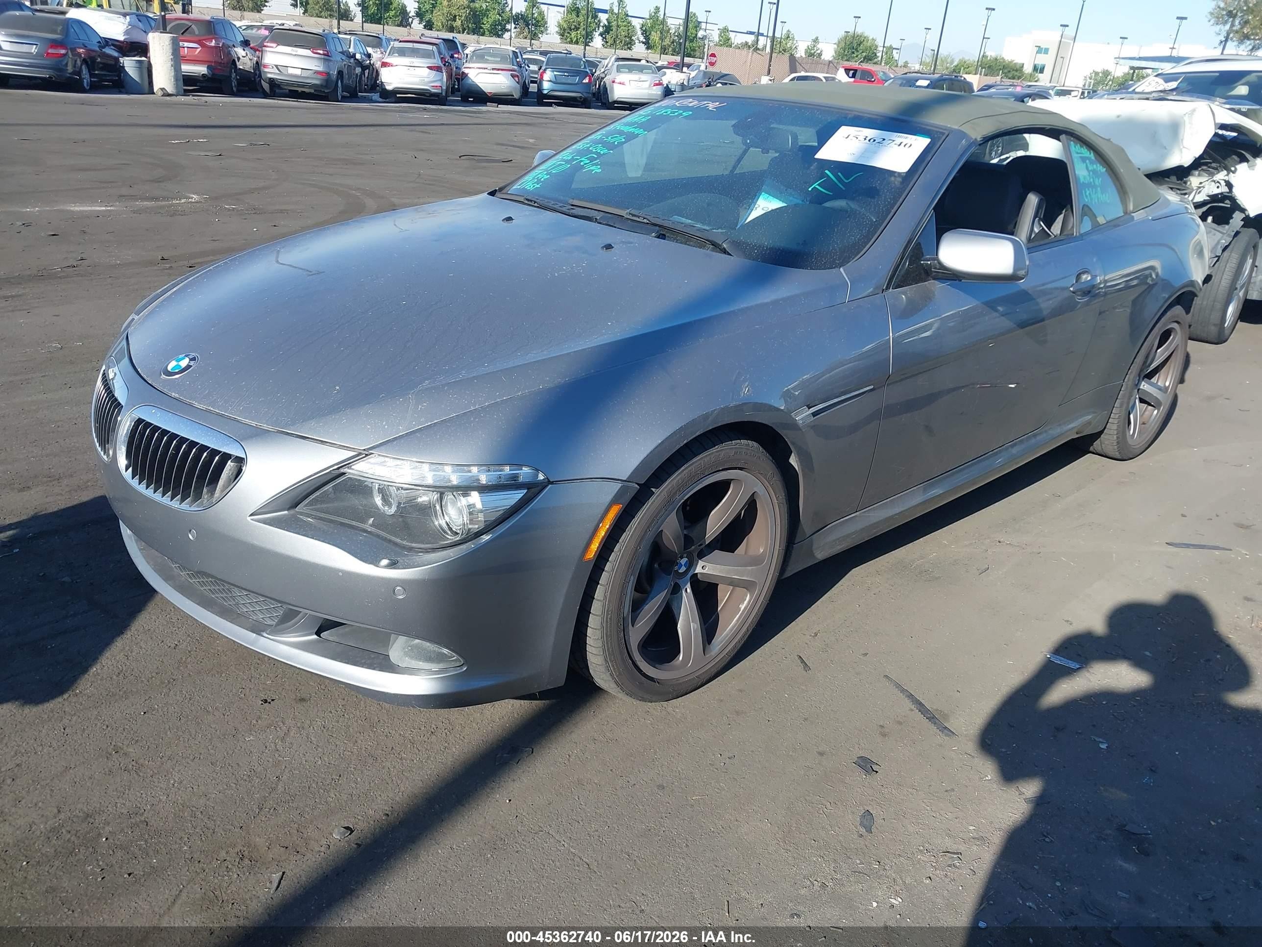 2008 Bmw 650i   Silver vin: WBAEB53548CX62954