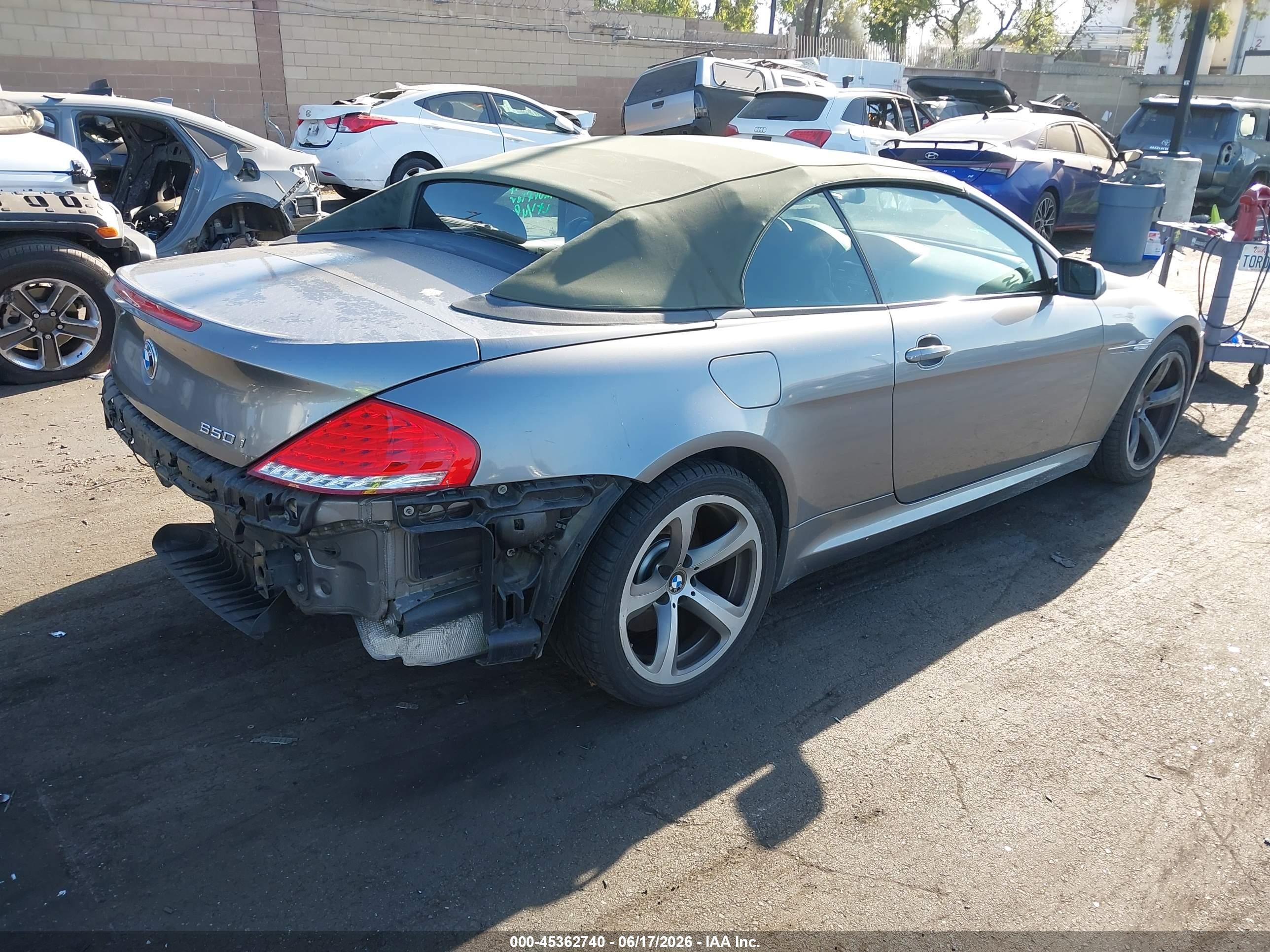 2008 Bmw 650i   Silver vin: WBAEB53548CX62954