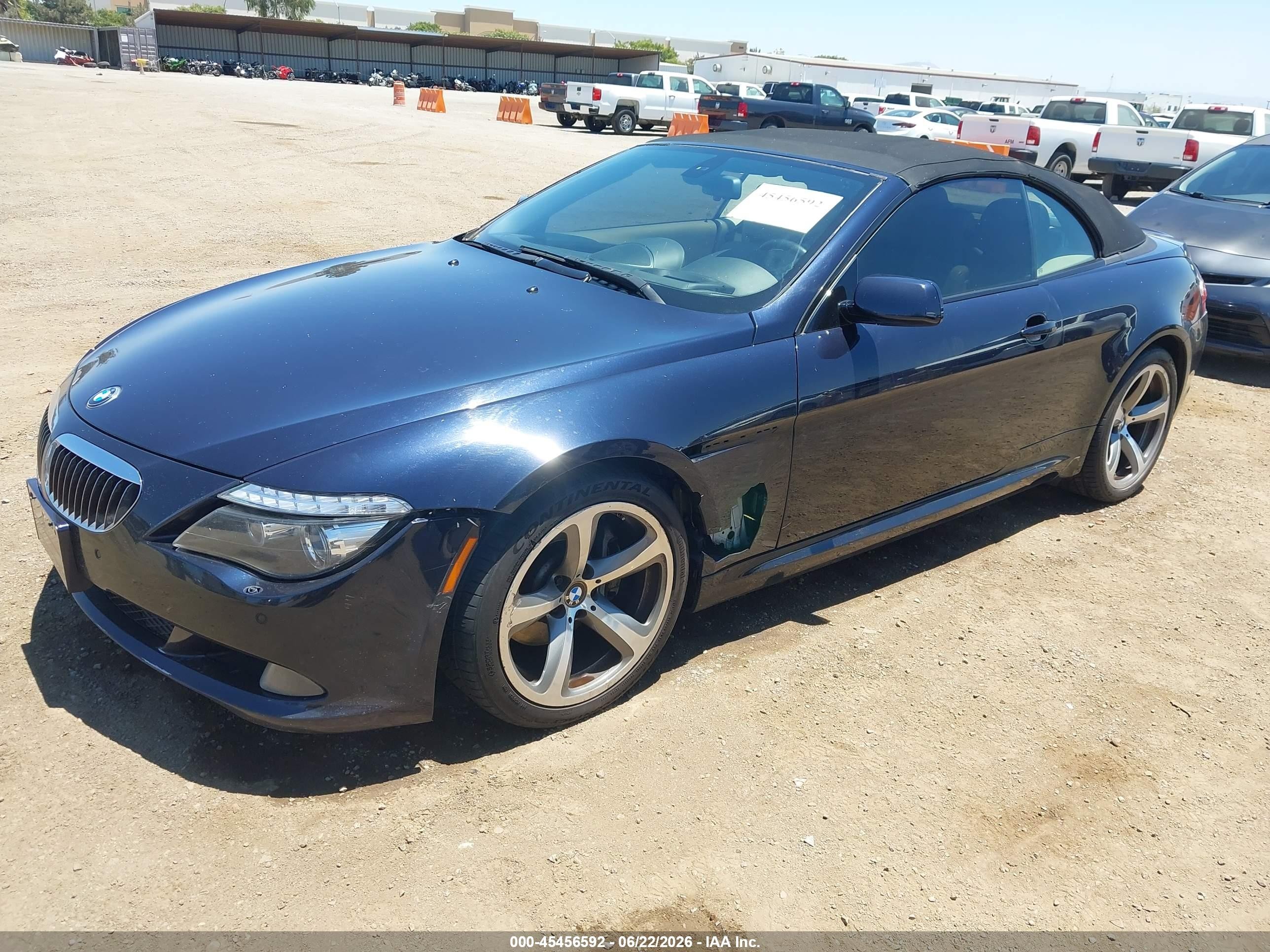 2008 Bmw 650i   Dark Blue vin: WBAEB53568CX62180