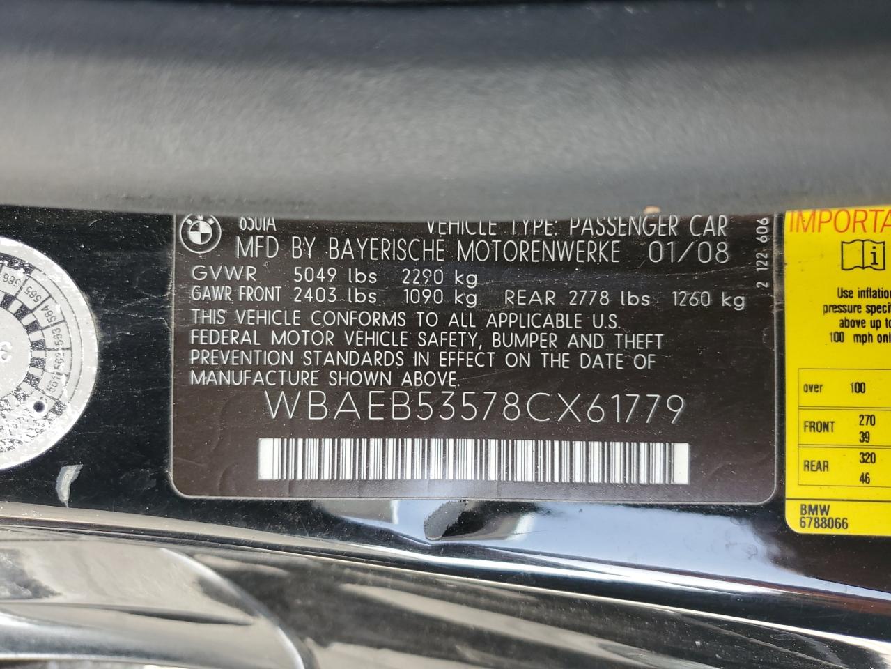 2008 Bmw 650 I Black vin: WBAEB53578CX61779
