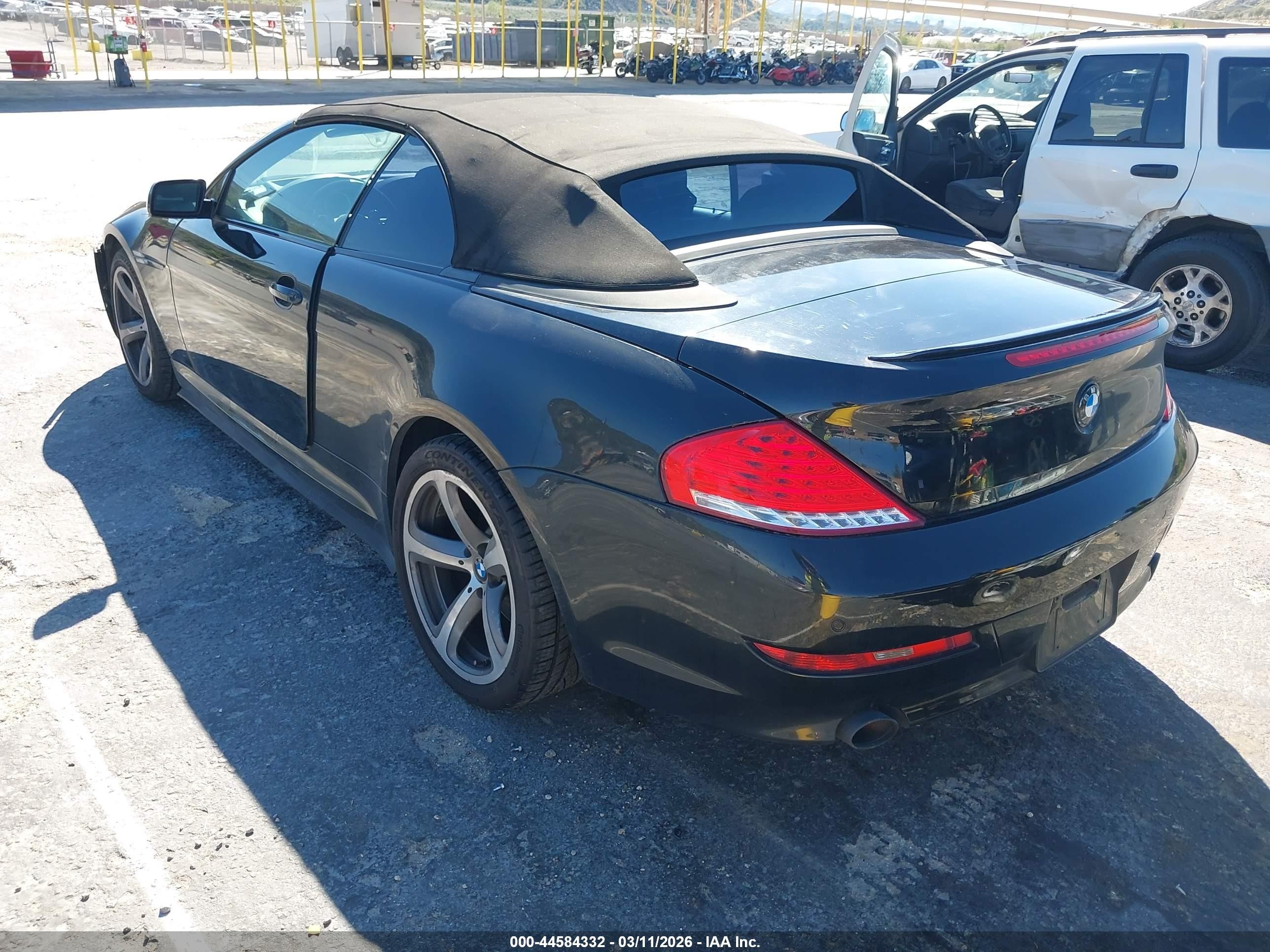 2008 Bmw 650i   Black vin: WBAEB53578CX61989
