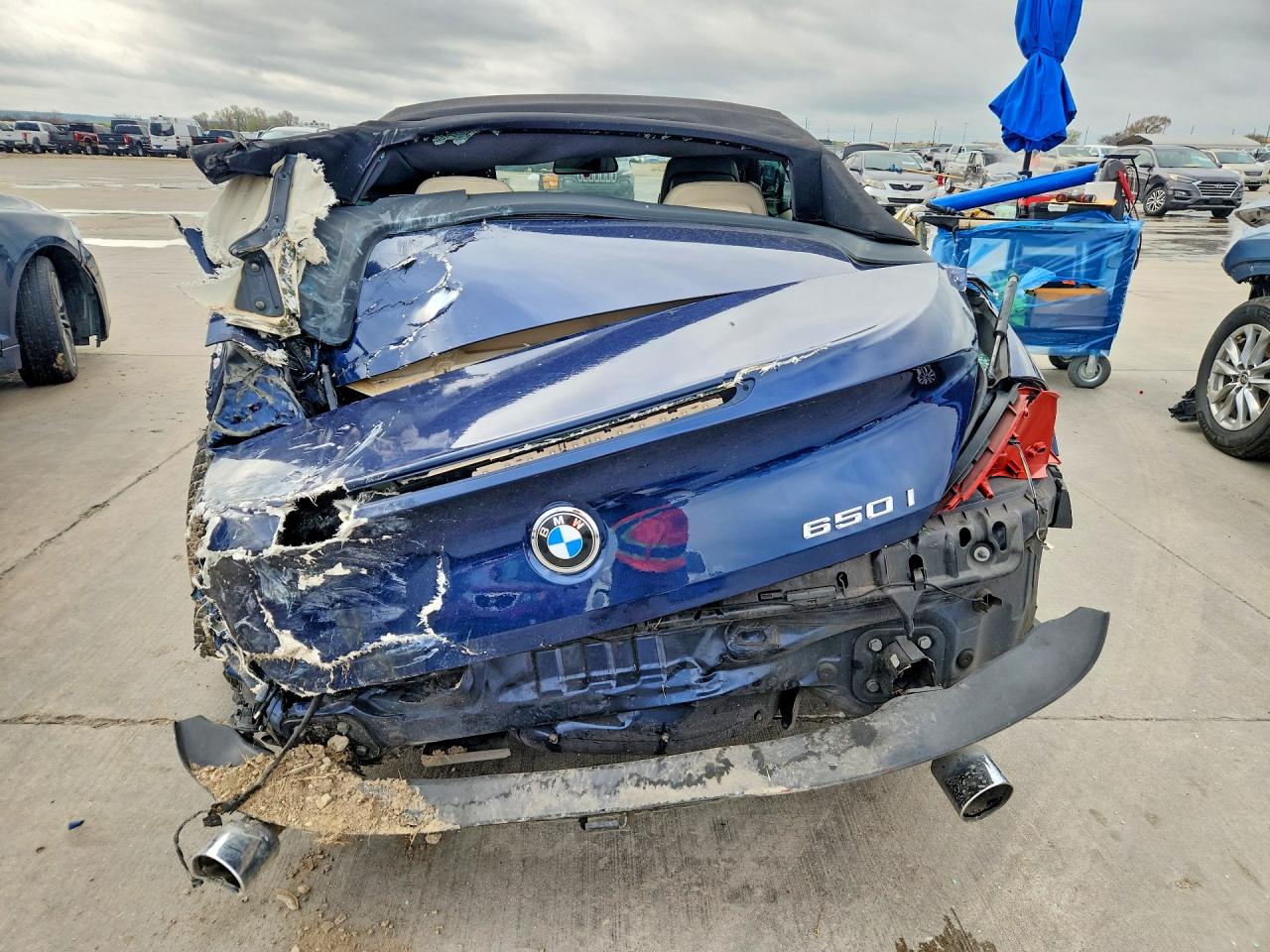 2008 Bmw 650 I Blue vin: WBAEB53588CX62374