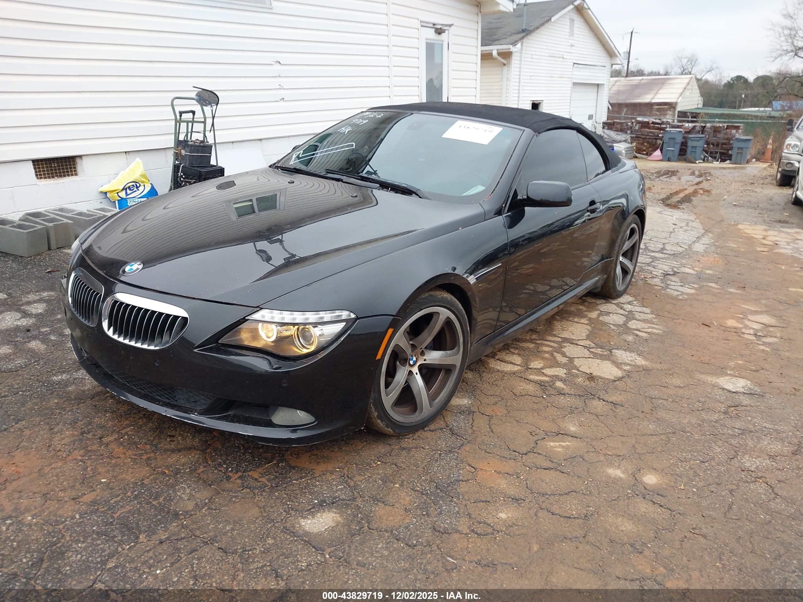 2008 Bmw 650i   Black vin: WBAEB53588CX63203