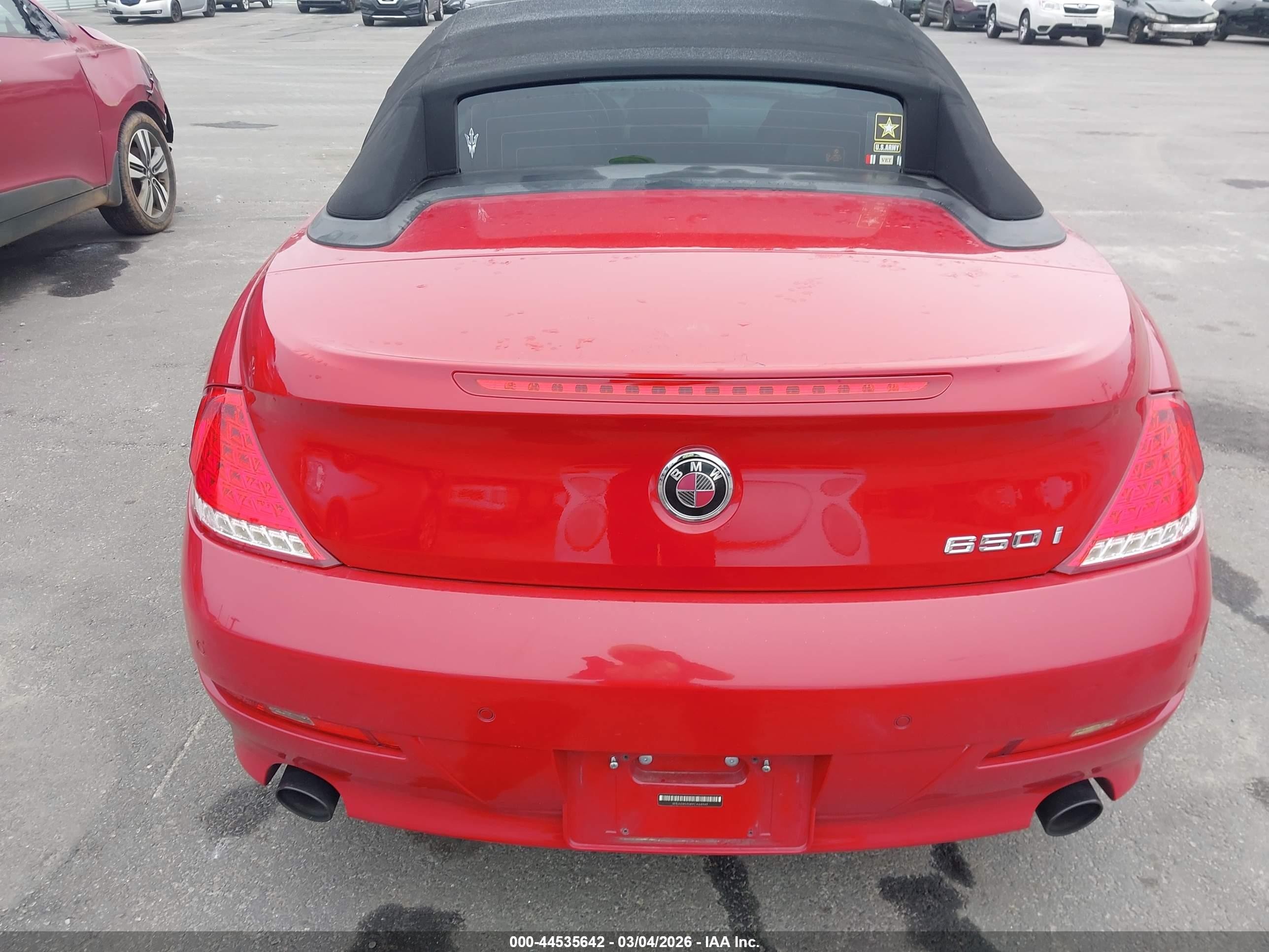 2009 Bmw 650i   Red vin: WBAEB53589CX64949