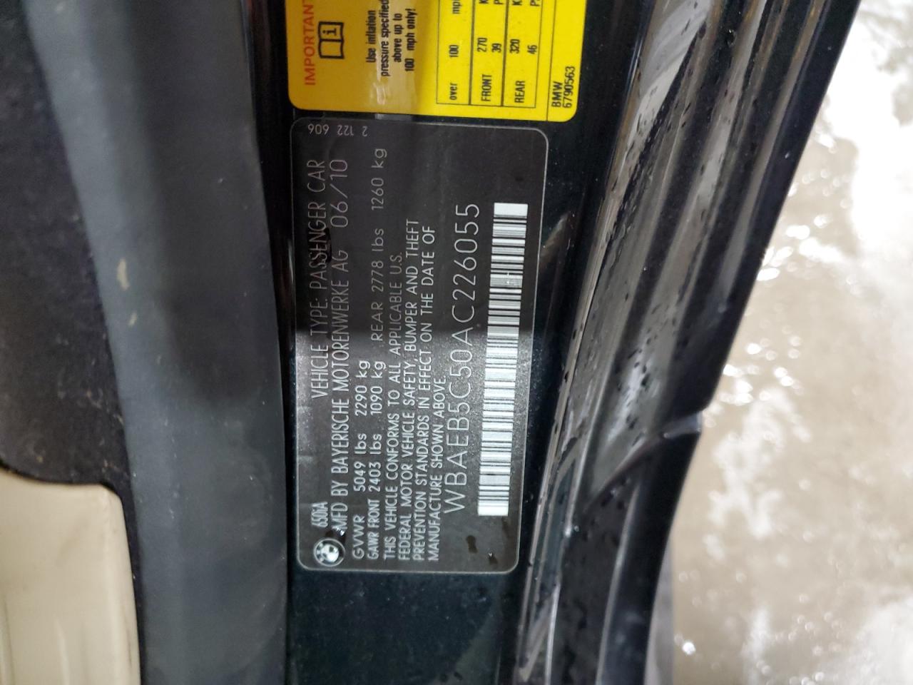 2010 Bmw 650 I Black vin: WBAEB5C50AC226055