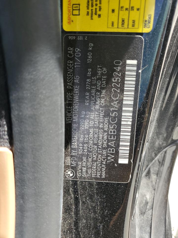 2010 Bmw 650 I Black vin: WBAEB5C51AC225240