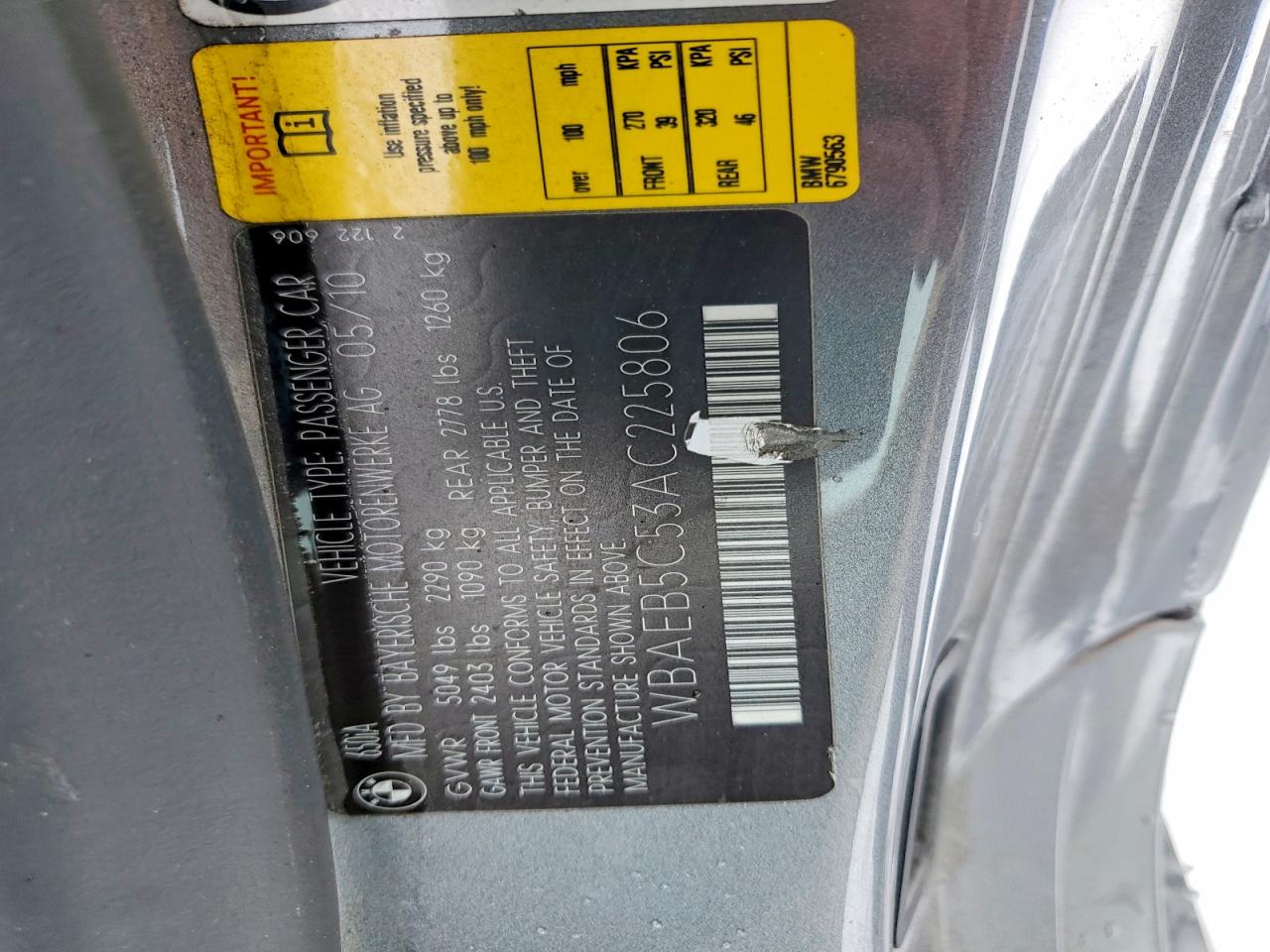 2010 Bmw 650 I Gray vin: WBAEB5C53AC225806