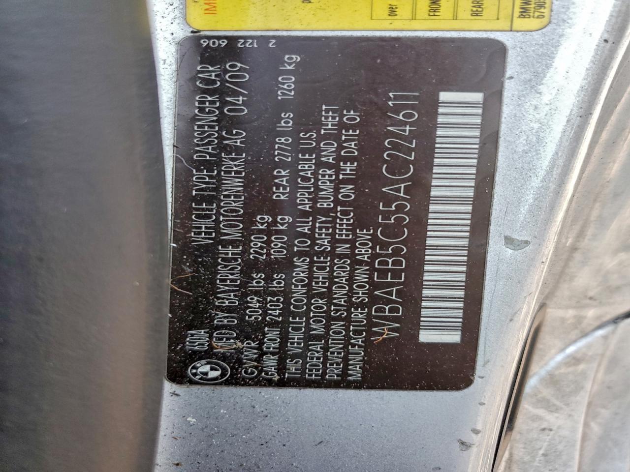 2010 Bmw 650 I Silver vin: WBAEB5C55AC224611