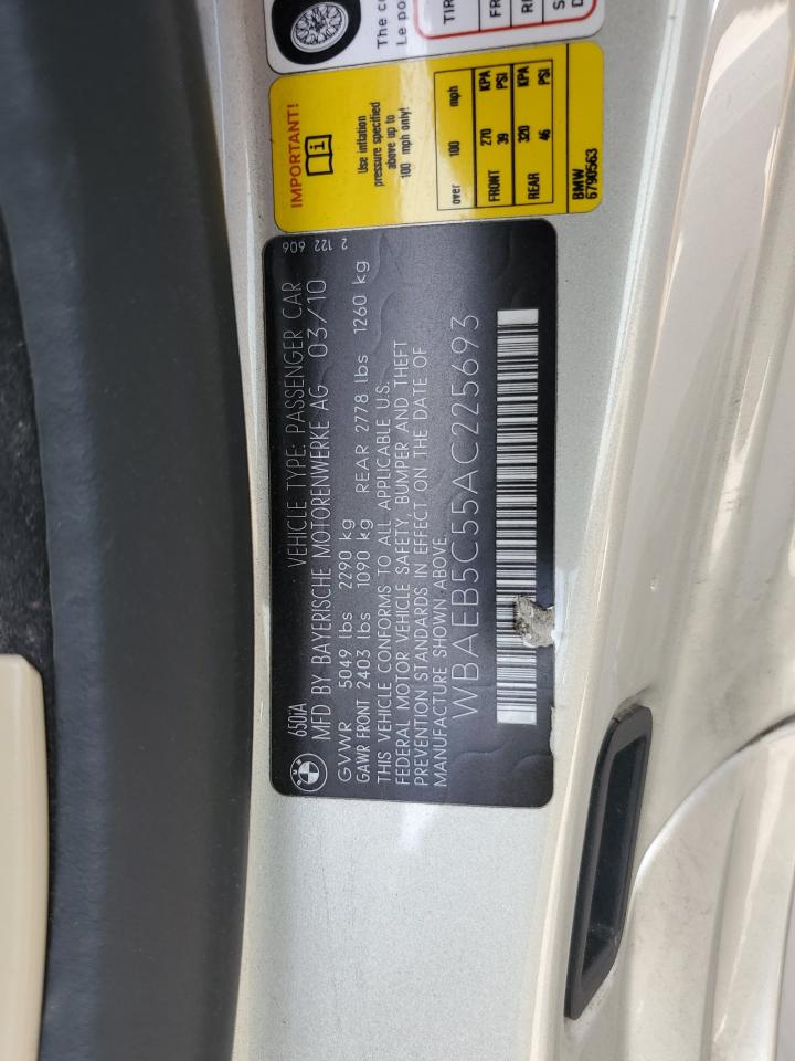 2010 Bmw 650 I Silver vin: WBAEB5C55AC225693