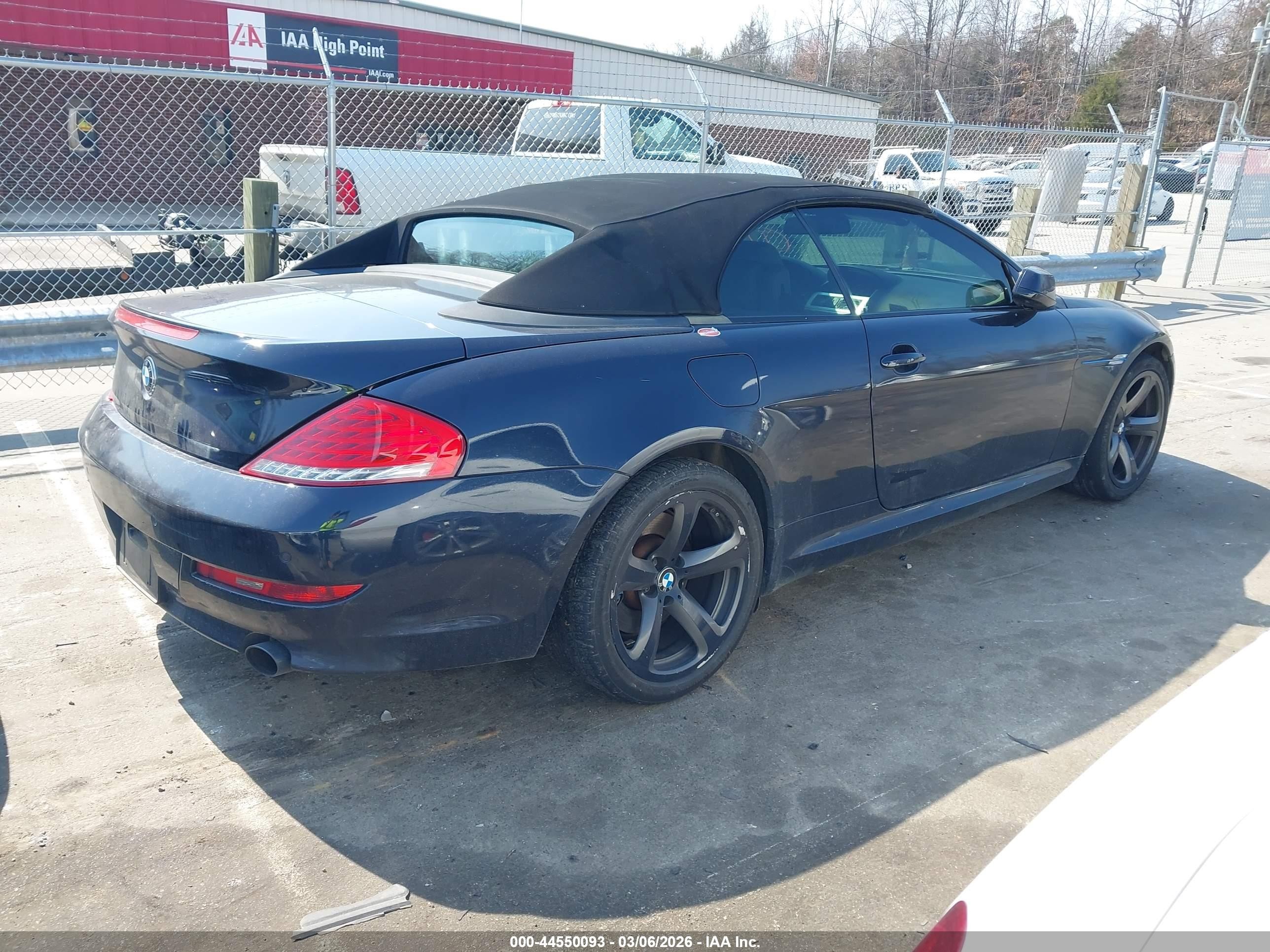 2010 Bmw 650i   Dark Blue vin: WBAEB5C59AC225809