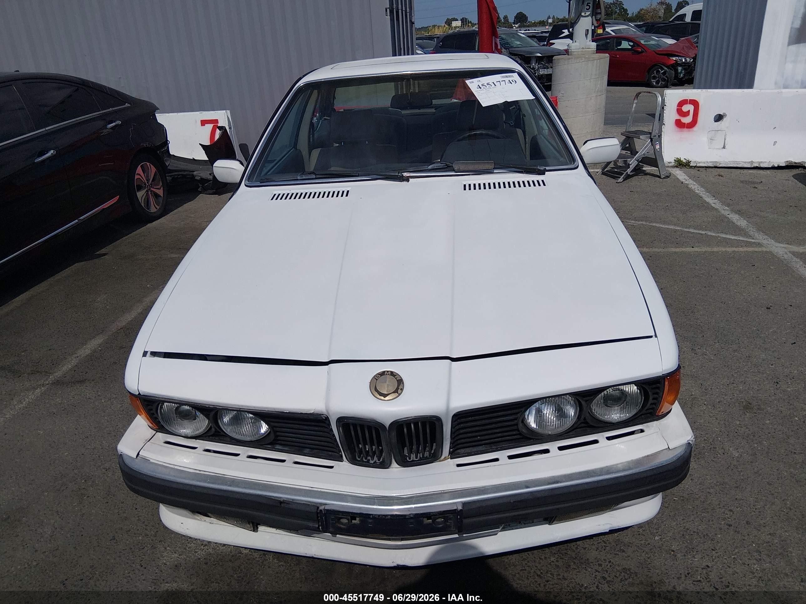 1988 Bmw 635 Csi Automatic White vin: WBAEC8418J3267558