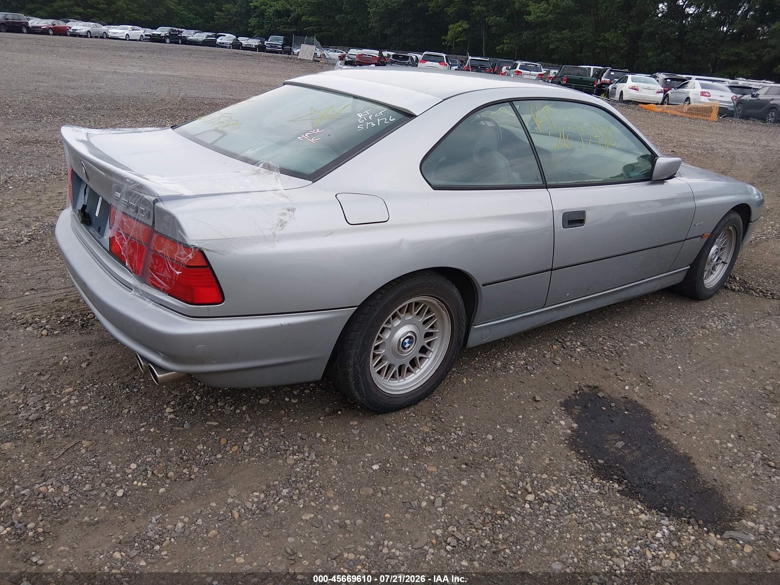 1995 Bmw 840 Ci Automatic Gray vin: WBAEF632XSCC90155