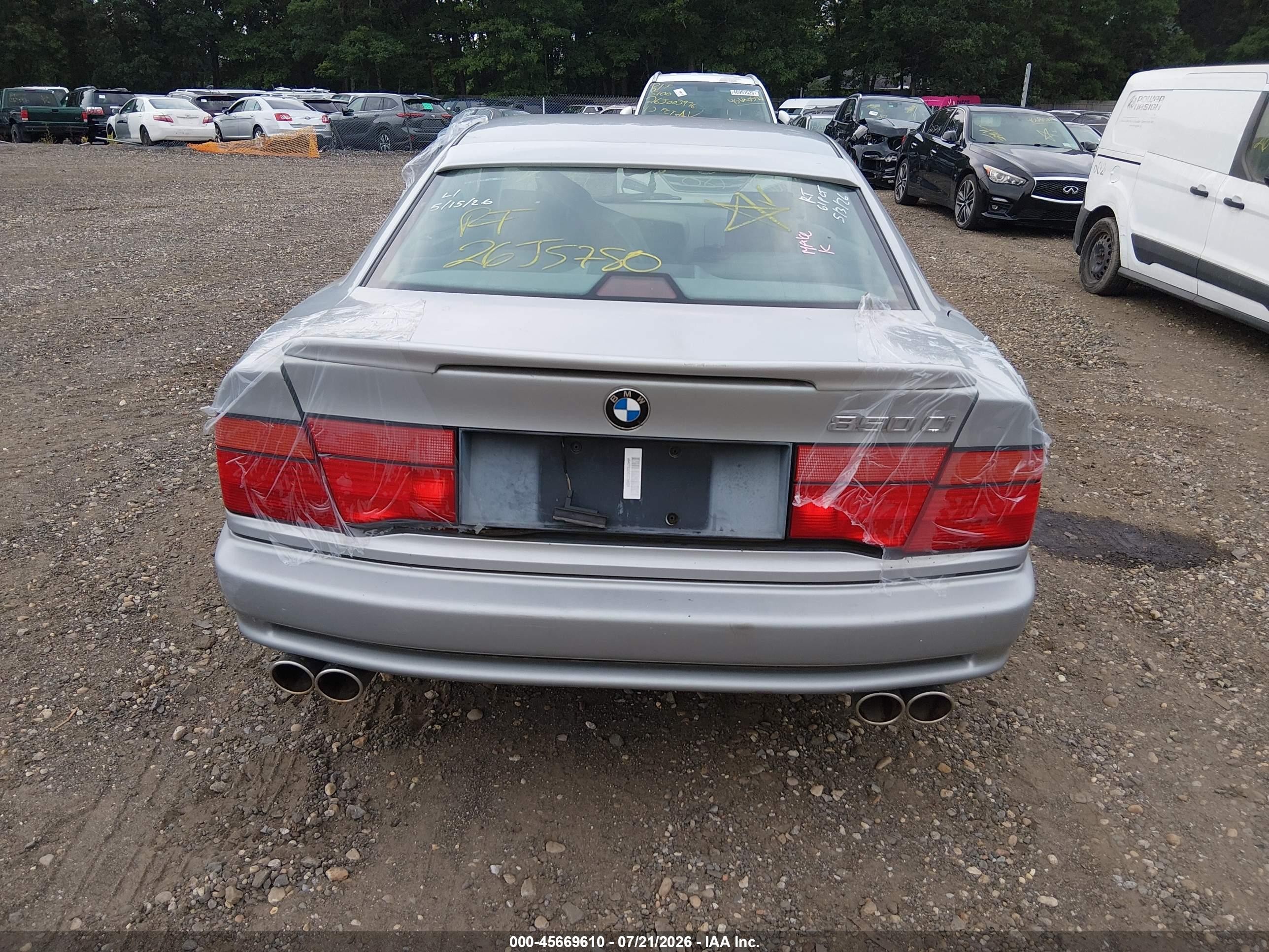 1995 Bmw 840 Ci Automatic Gray vin: WBAEF632XSCC90155