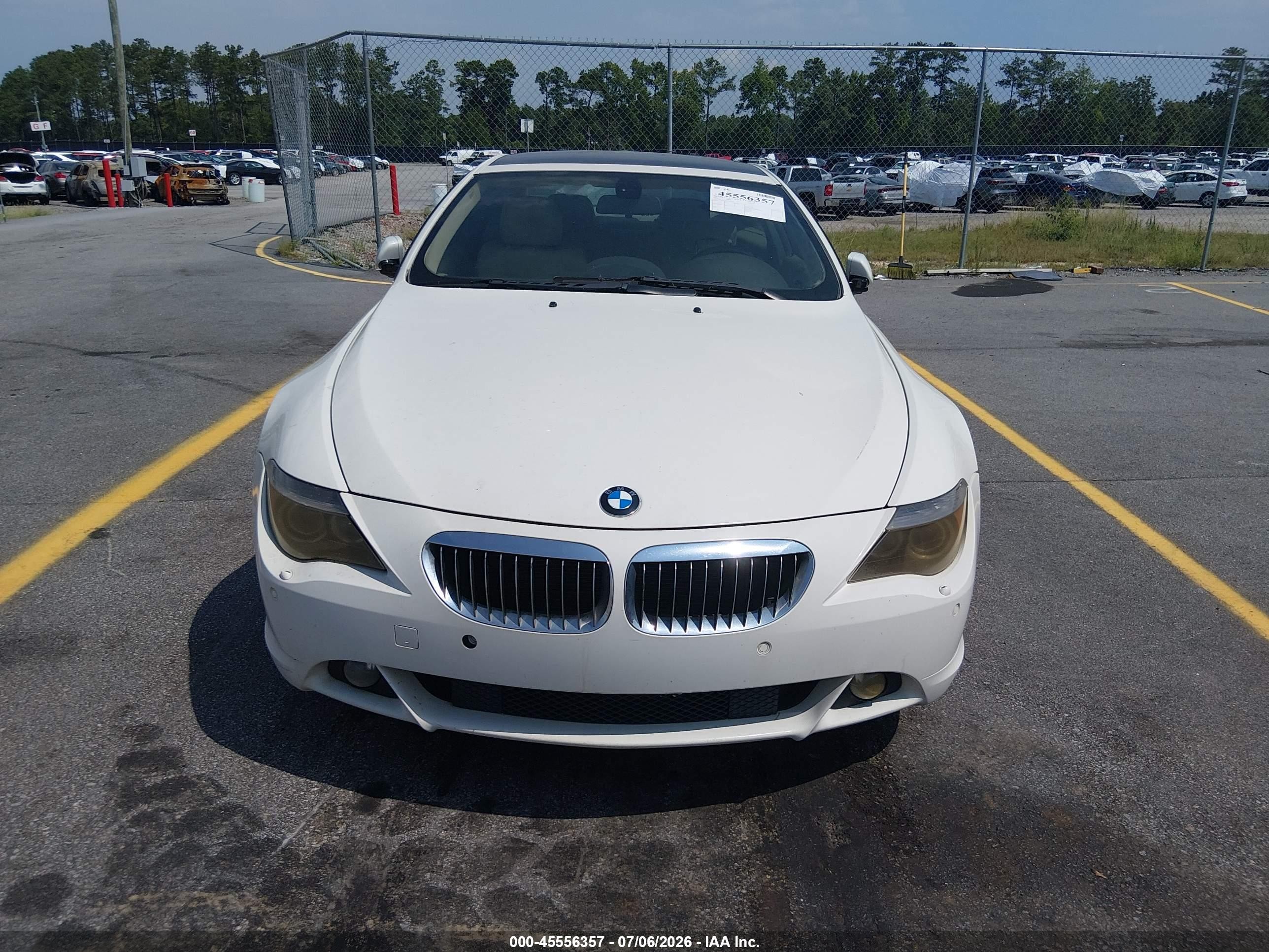 2005 Bmw 645ci   Белый vin: WBAEH73425B191645