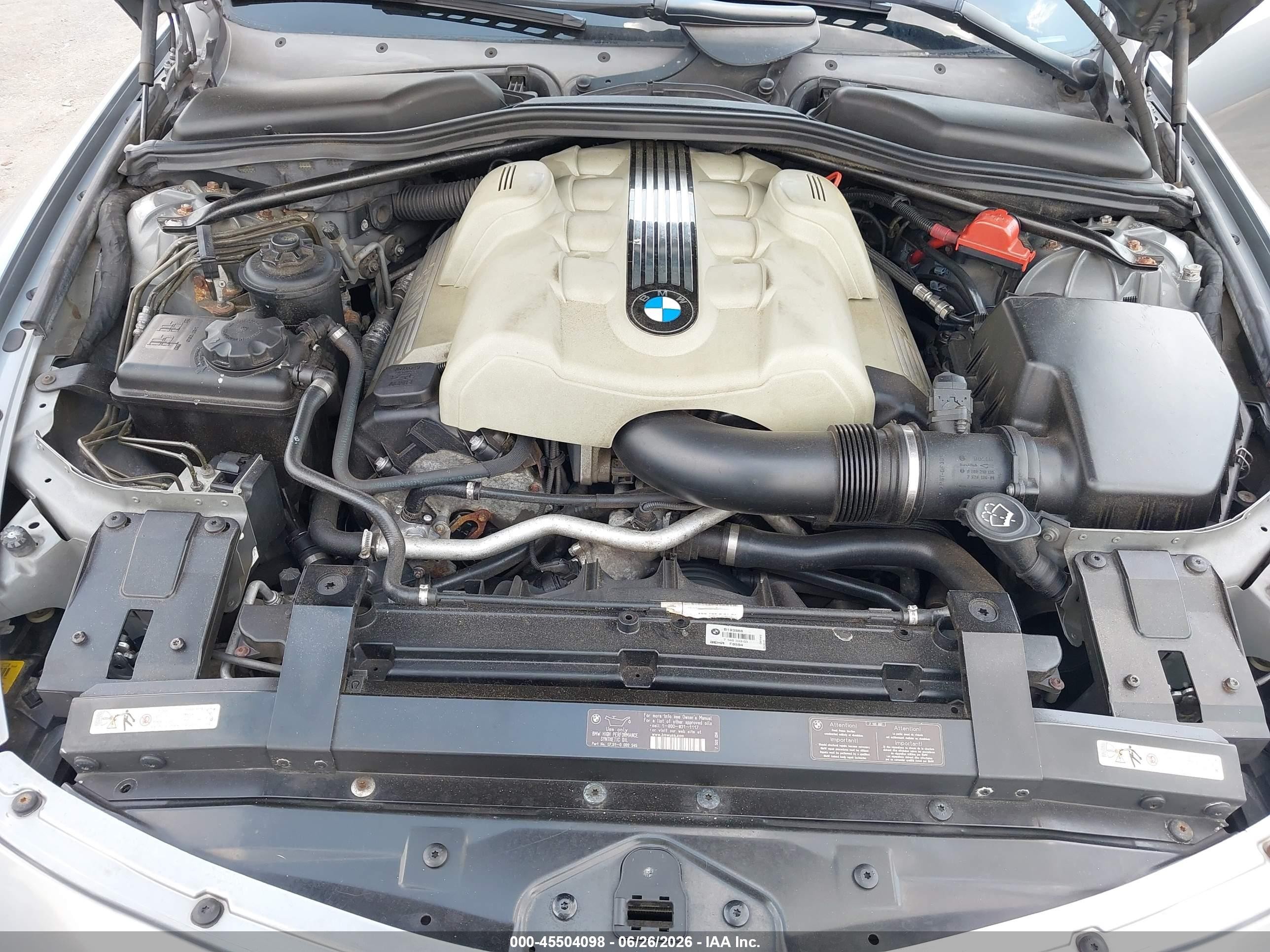 2005 Bmw 645ci   Серебряный vin: WBAEH73495B193988