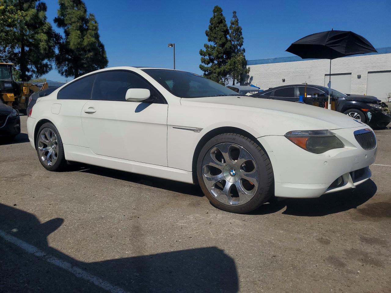 2005 Bmw 645 Ci Automatic White vin: WBAEH73495CF95099