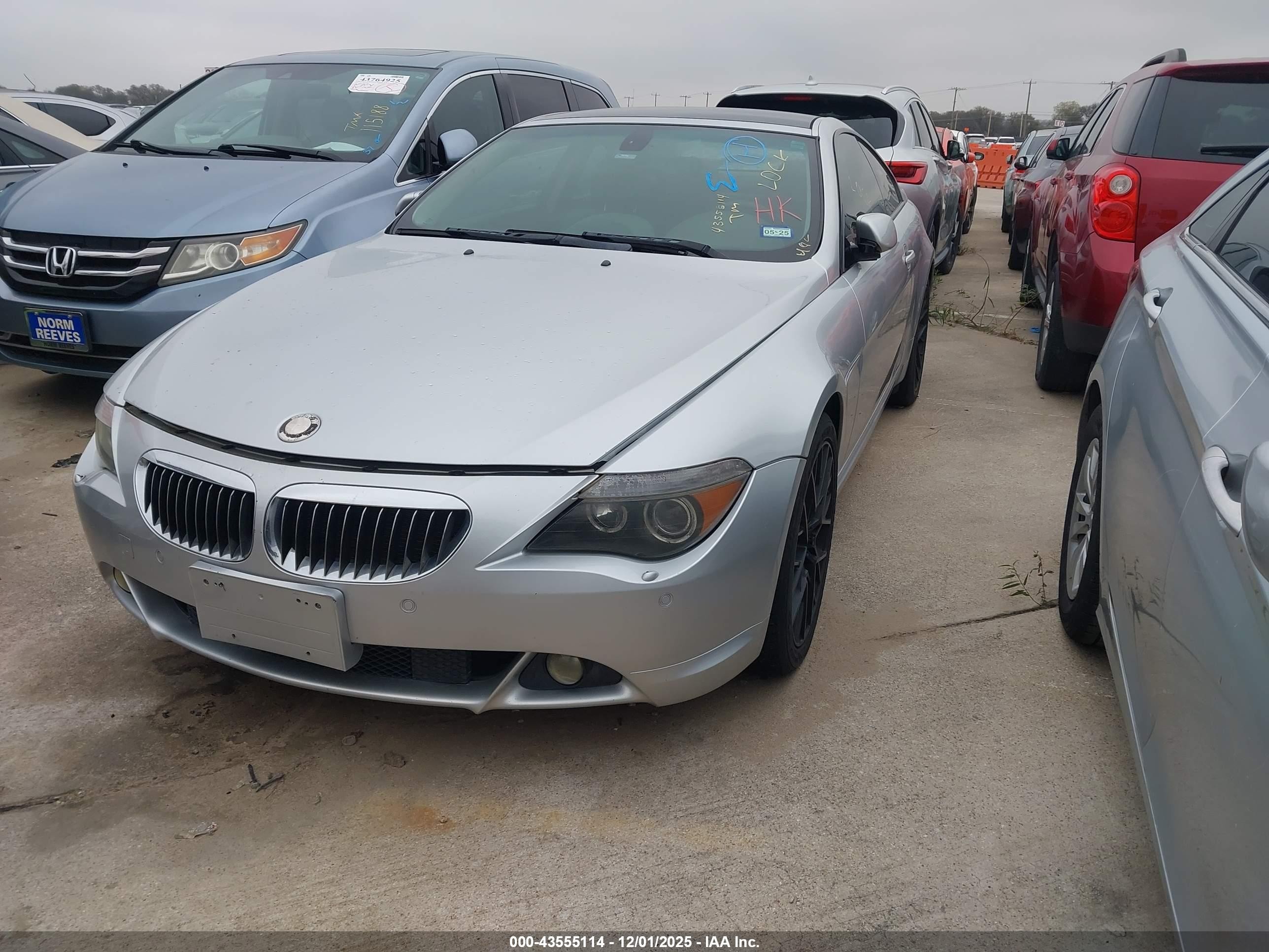 2005 Bmw 645ci   Silver vin: WBAEH734X5B193708
