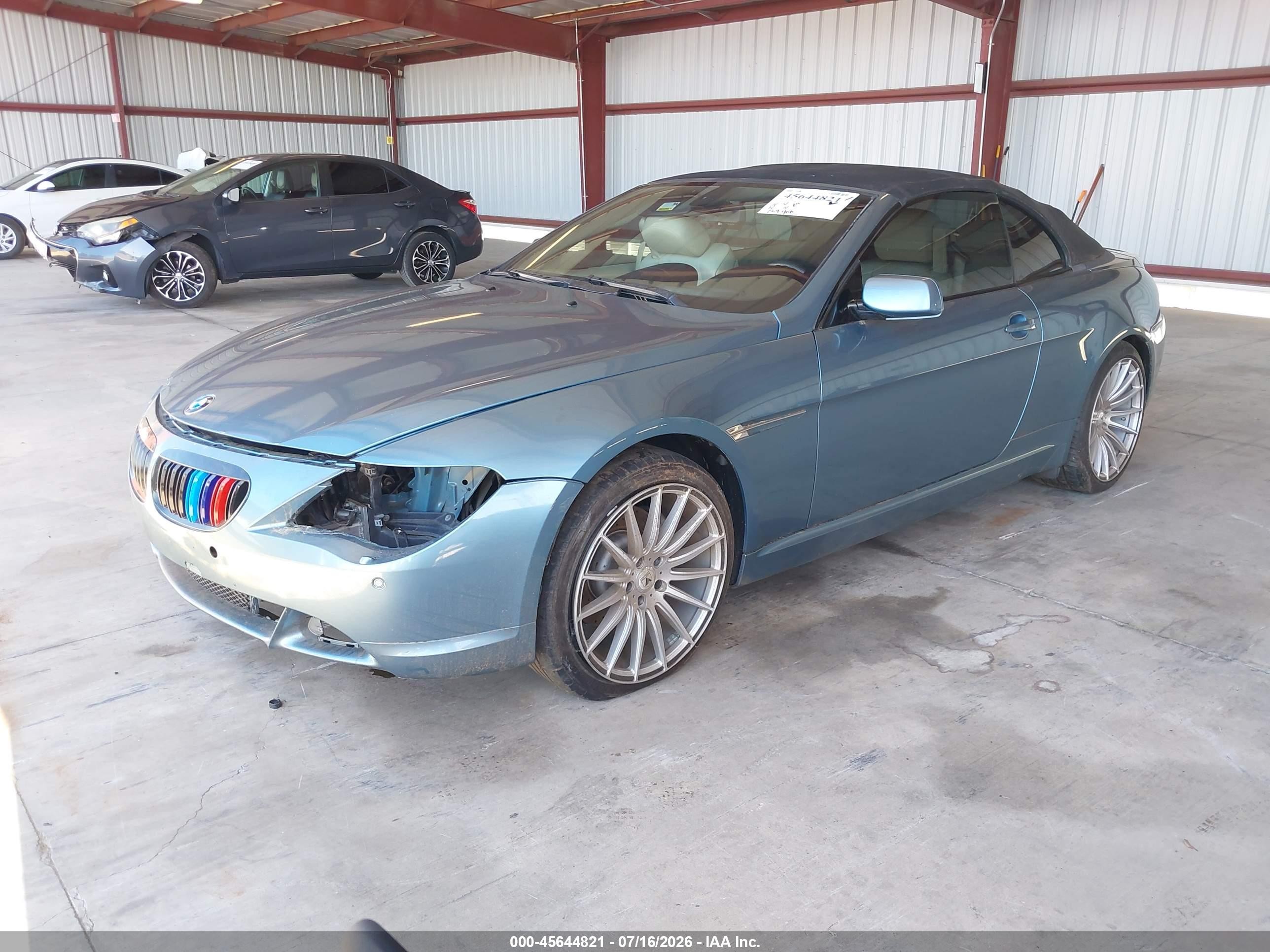 2006 Bmw 650i   Light Blue vin: WBAEK13416CN75796