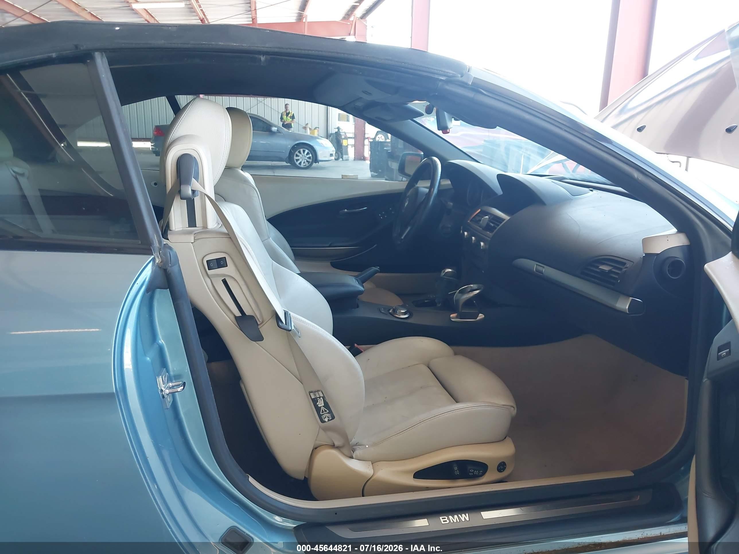 2006 Bmw 650i   Light Blue vin: WBAEK13416CN75796