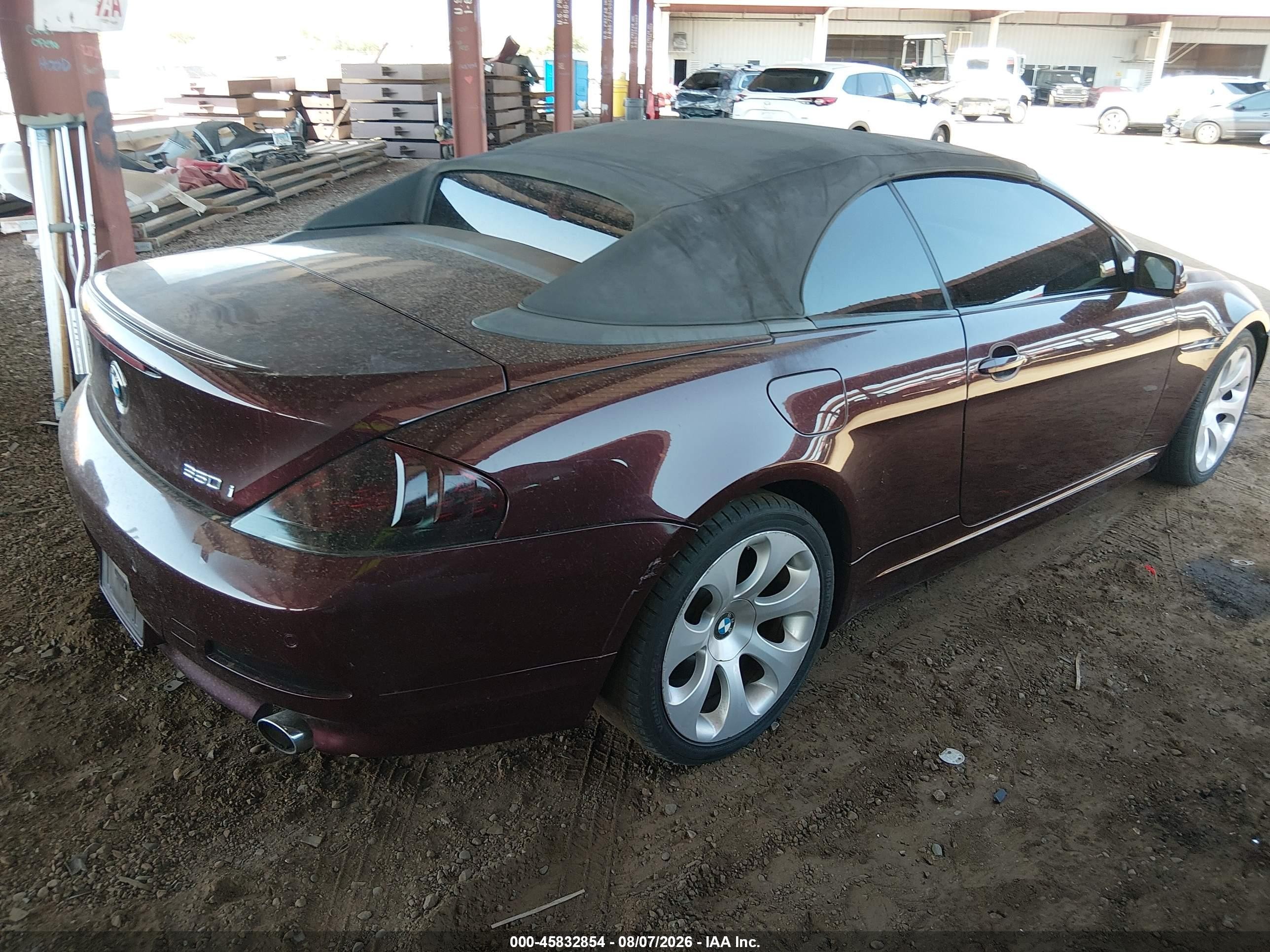 2006 Bmw 650i Темно-бордовый vin: WBAEK13416CN76477
