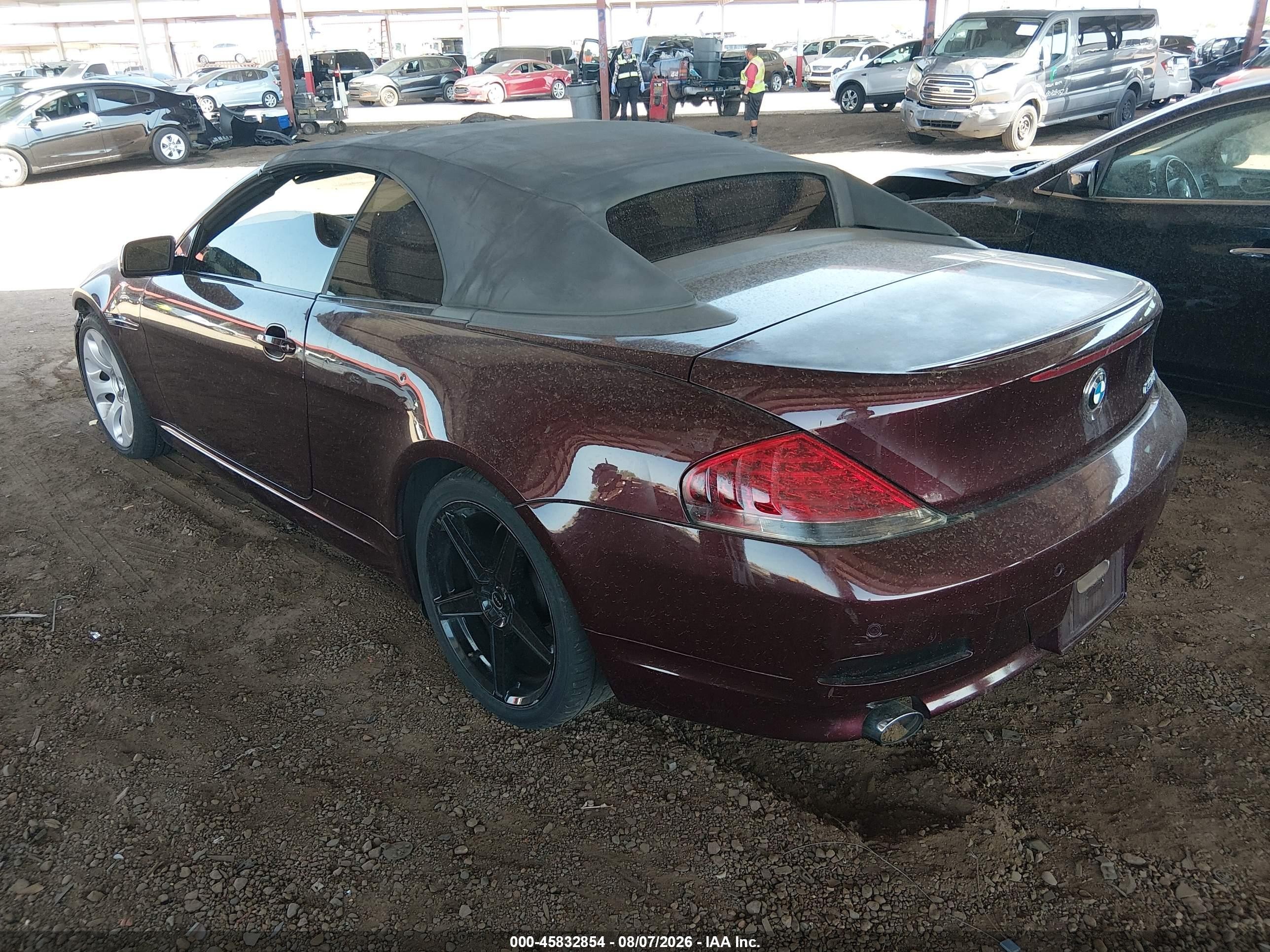 2006 Bmw 650i Темно-бордовый vin: WBAEK13416CN76477