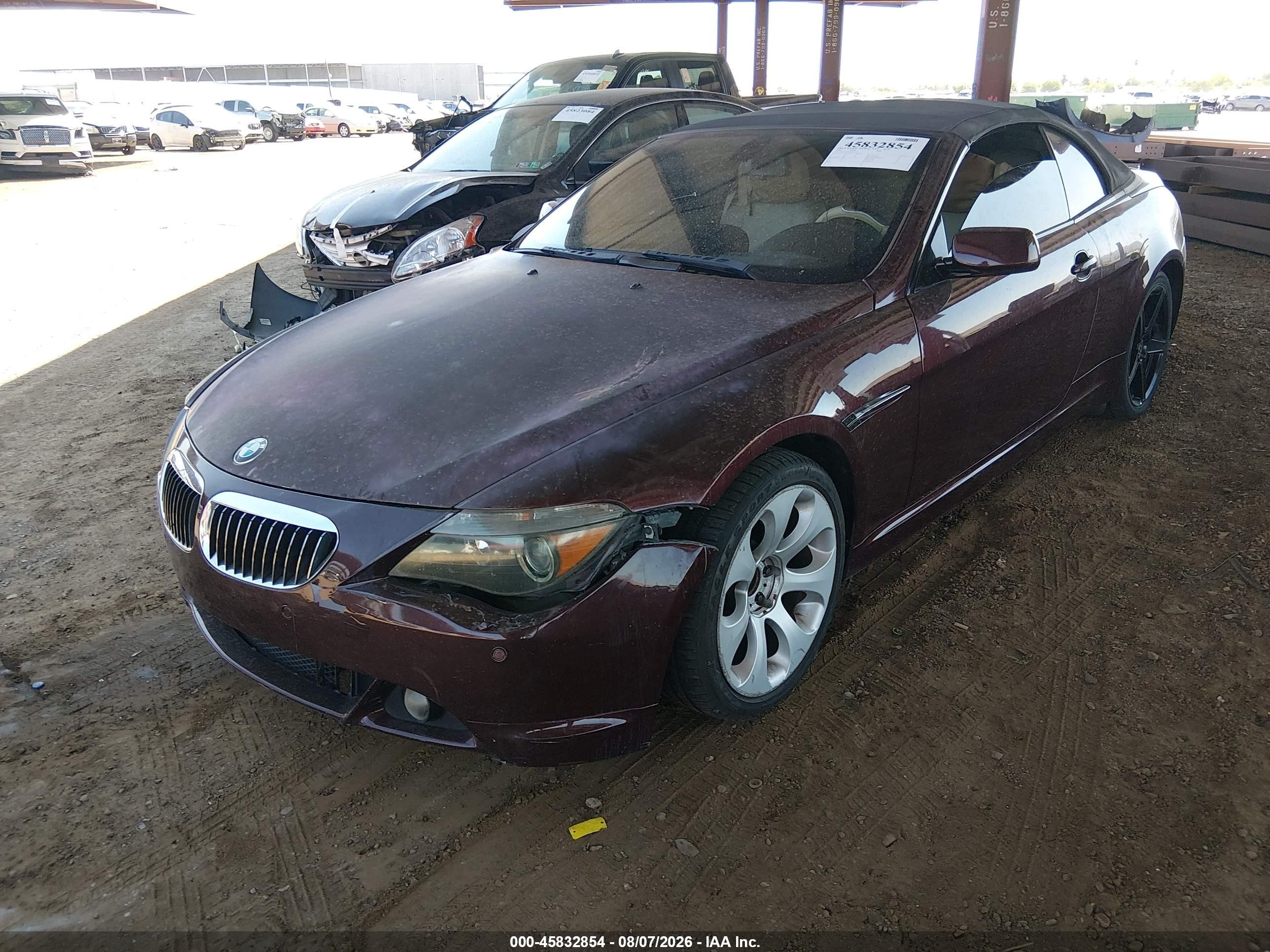2006 Bmw 650i Темно-бордовый vin: WBAEK13416CN76477