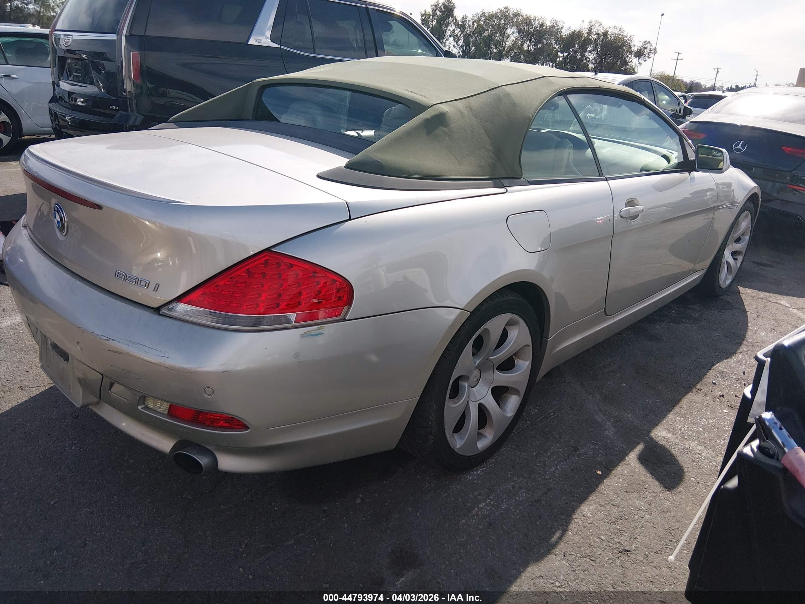 2006 Bmw 650i   Silver vin: WBAEK13416CN76639