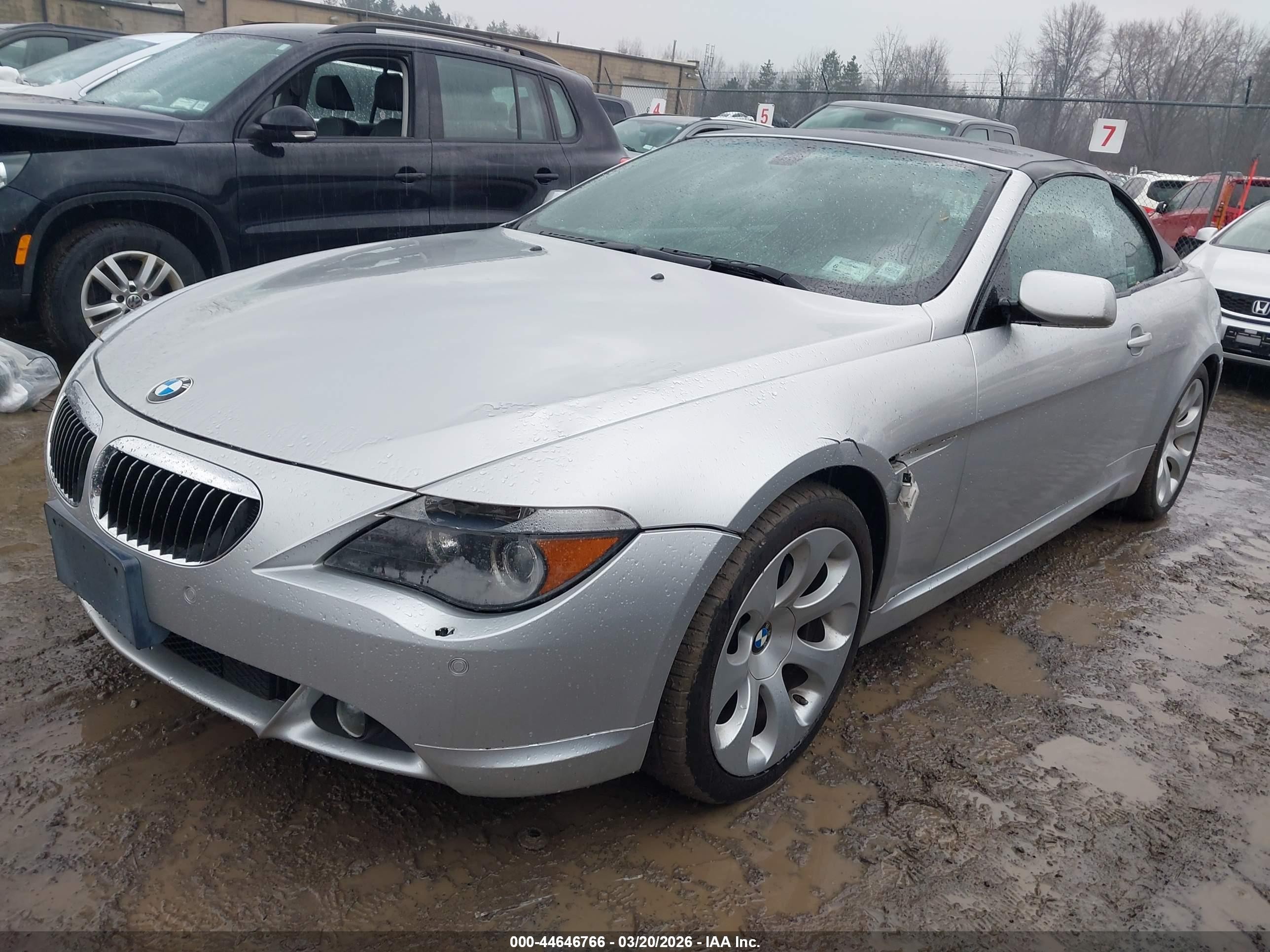 2006 Bmw 650i   Silver vin: WBAEK13446CN78112