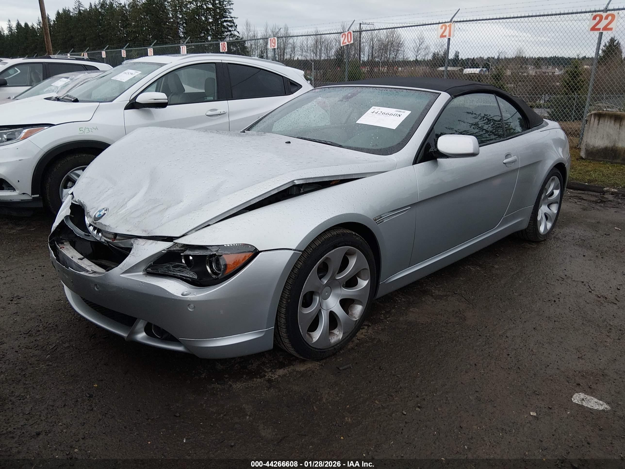 2006 Bmw 650i   Silver vin: WBAEK13466CN77916