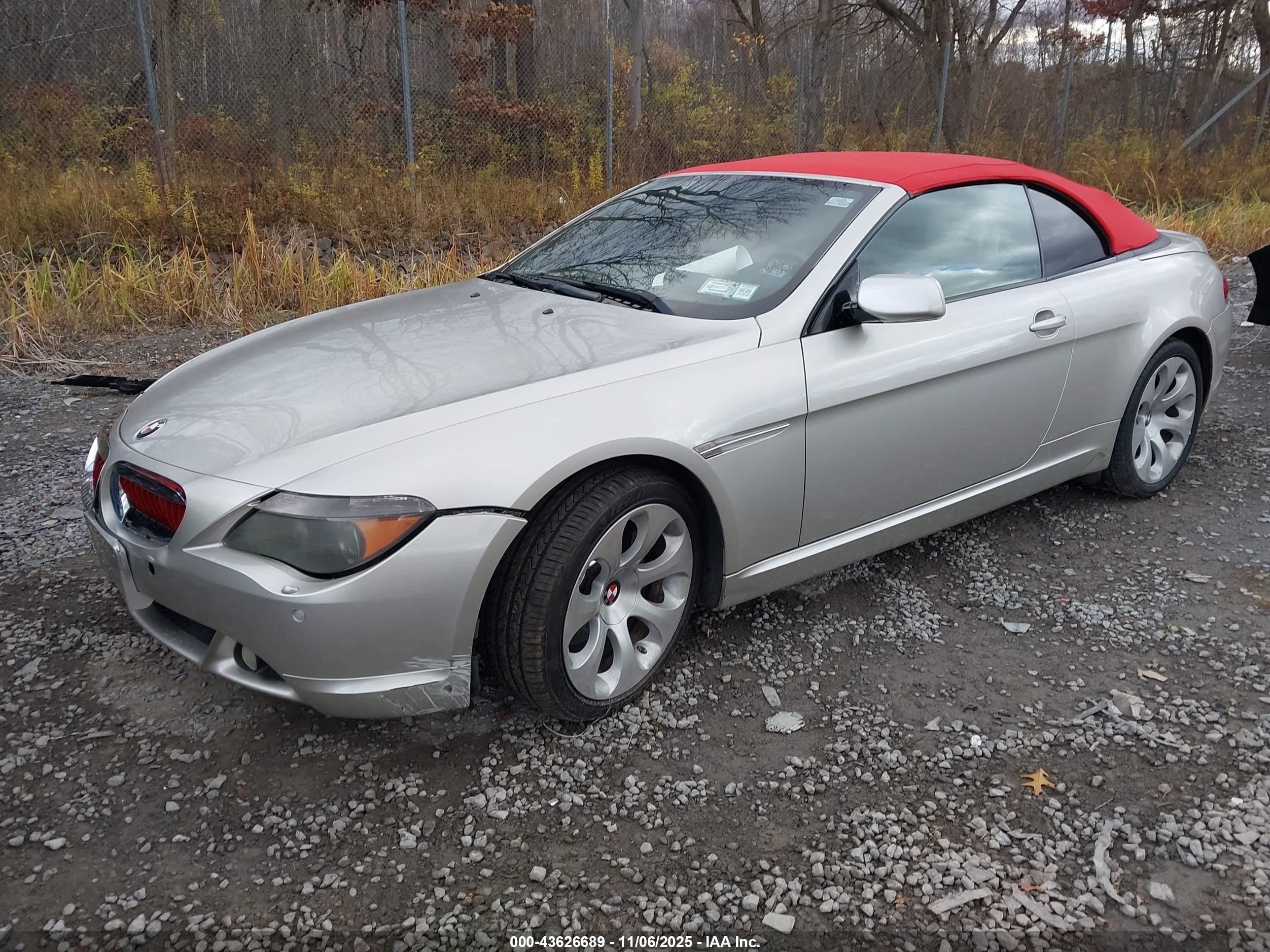2006 Bmw 650i   Silver vin: WBAEK134X6CN79894