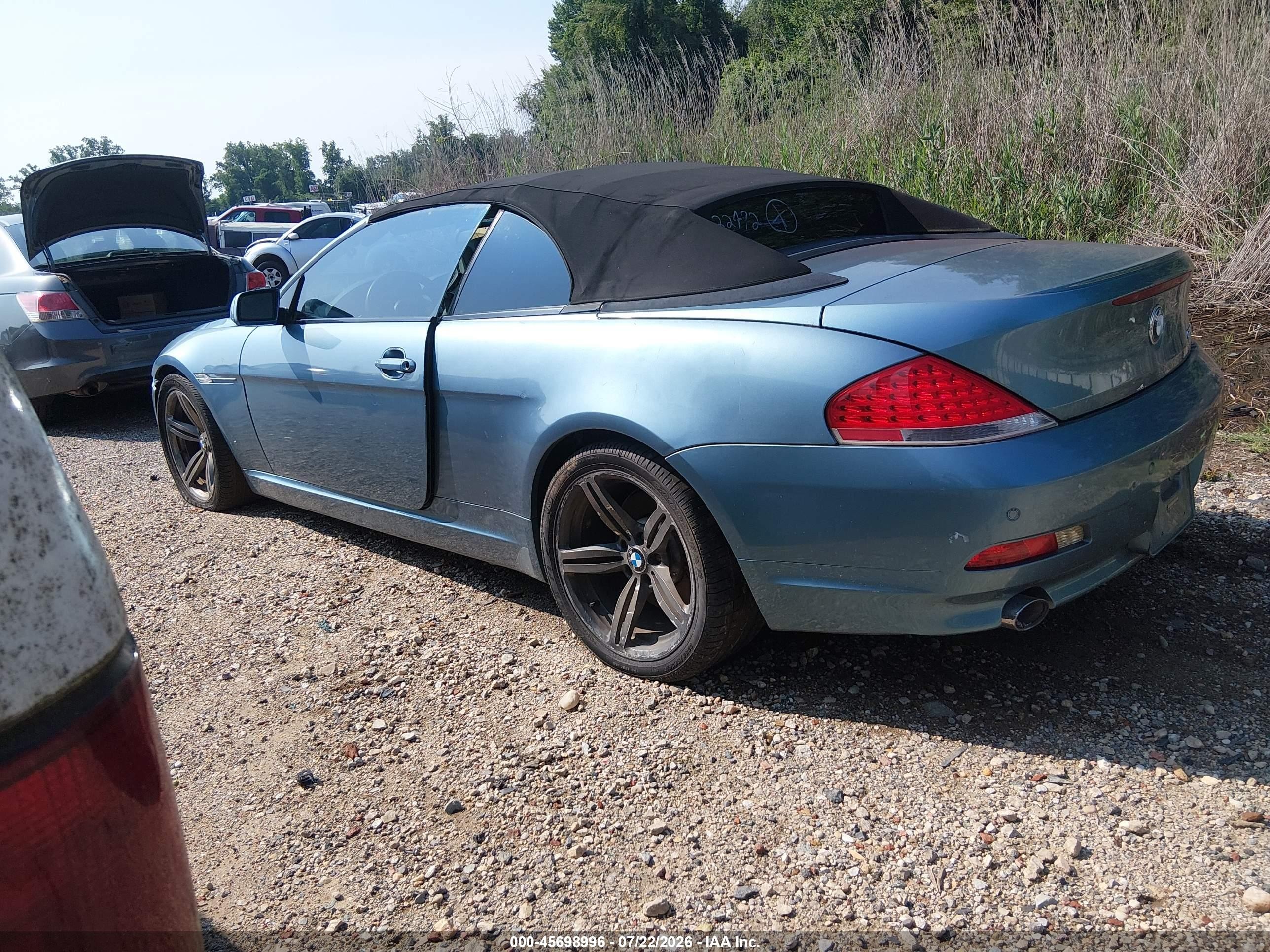 2007 Bmw 650i   Light Blue vin: WBAEK13507CN80689