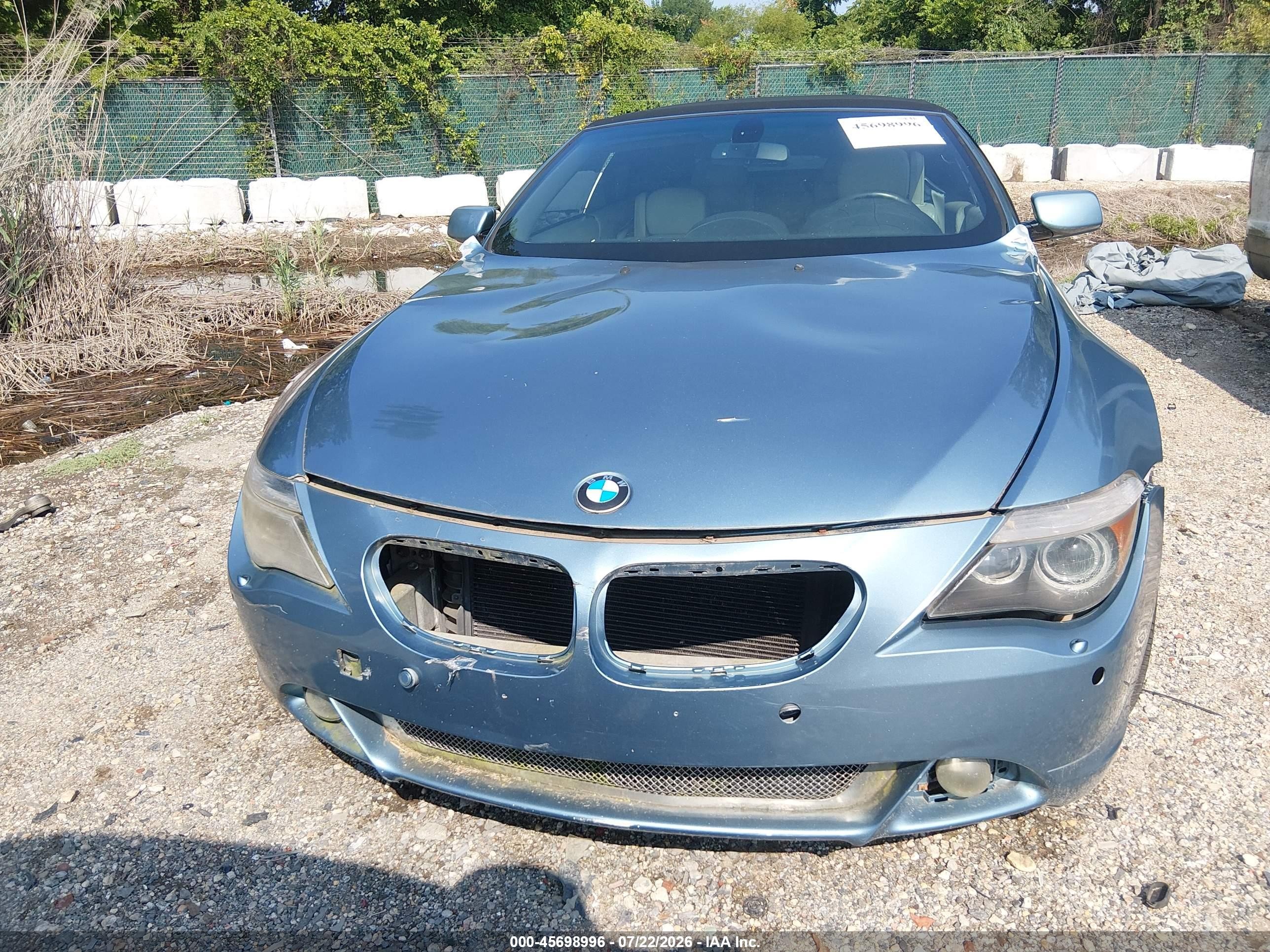 2007 Bmw 650i   Light Blue vin: WBAEK13507CN80689
