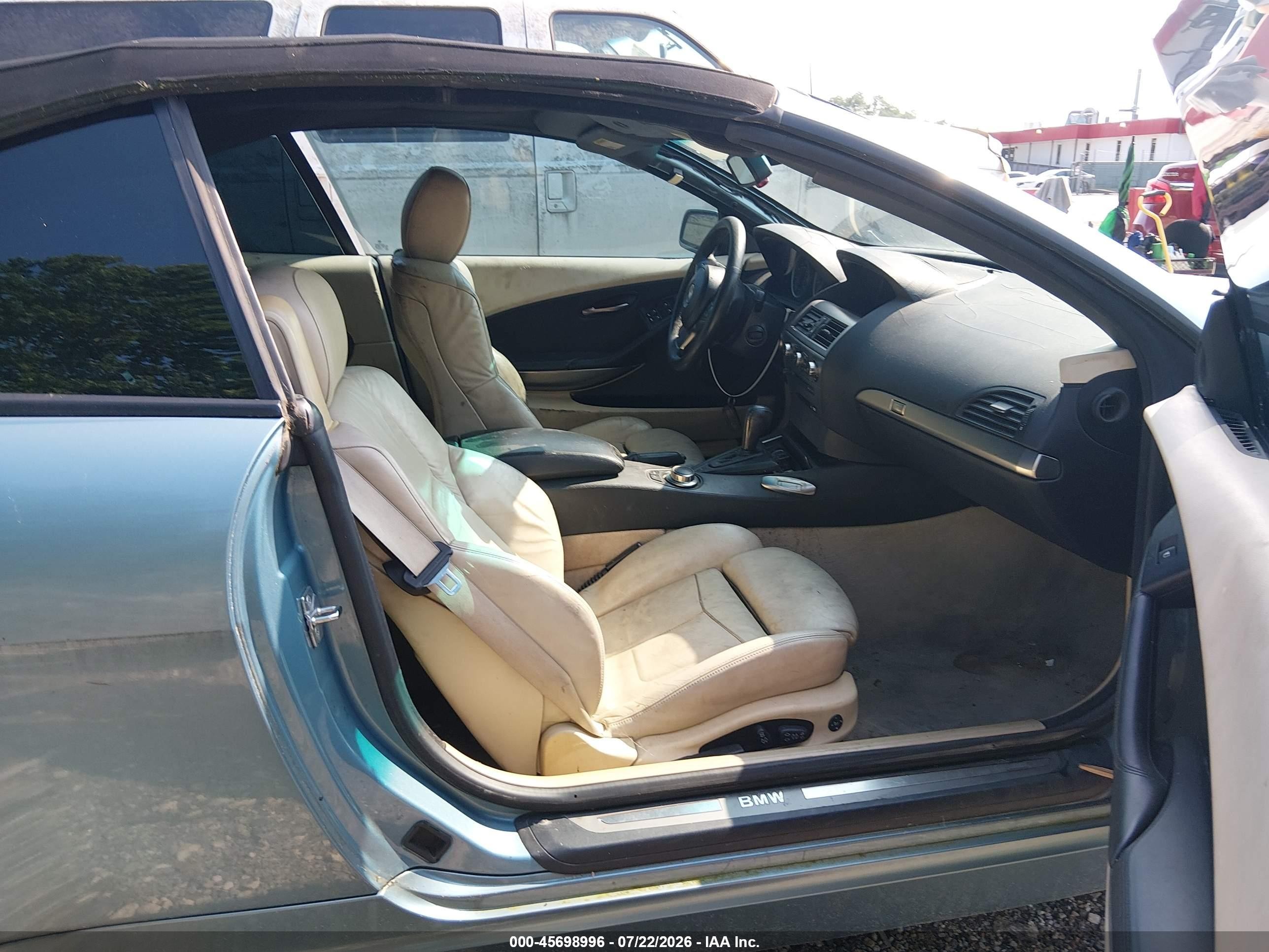 2007 Bmw 650i   Light Blue vin: WBAEK13507CN80689