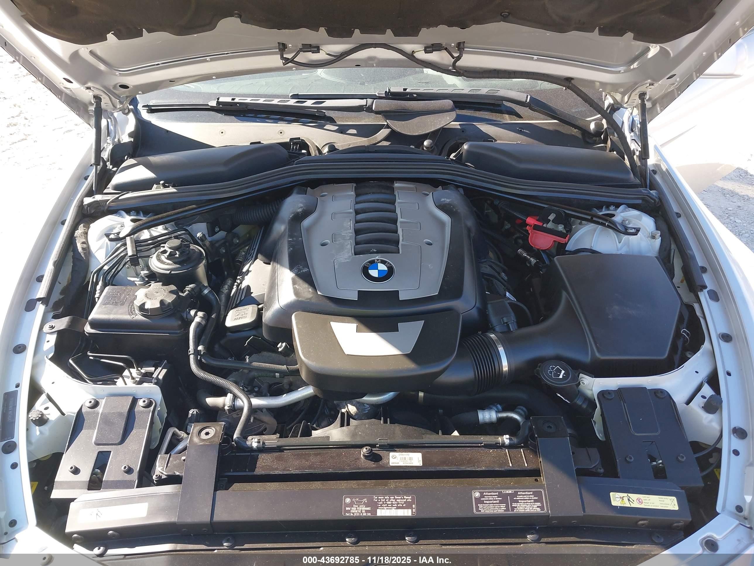 2007 Bmw 650i   Silver vin: WBAEK13517CN81172